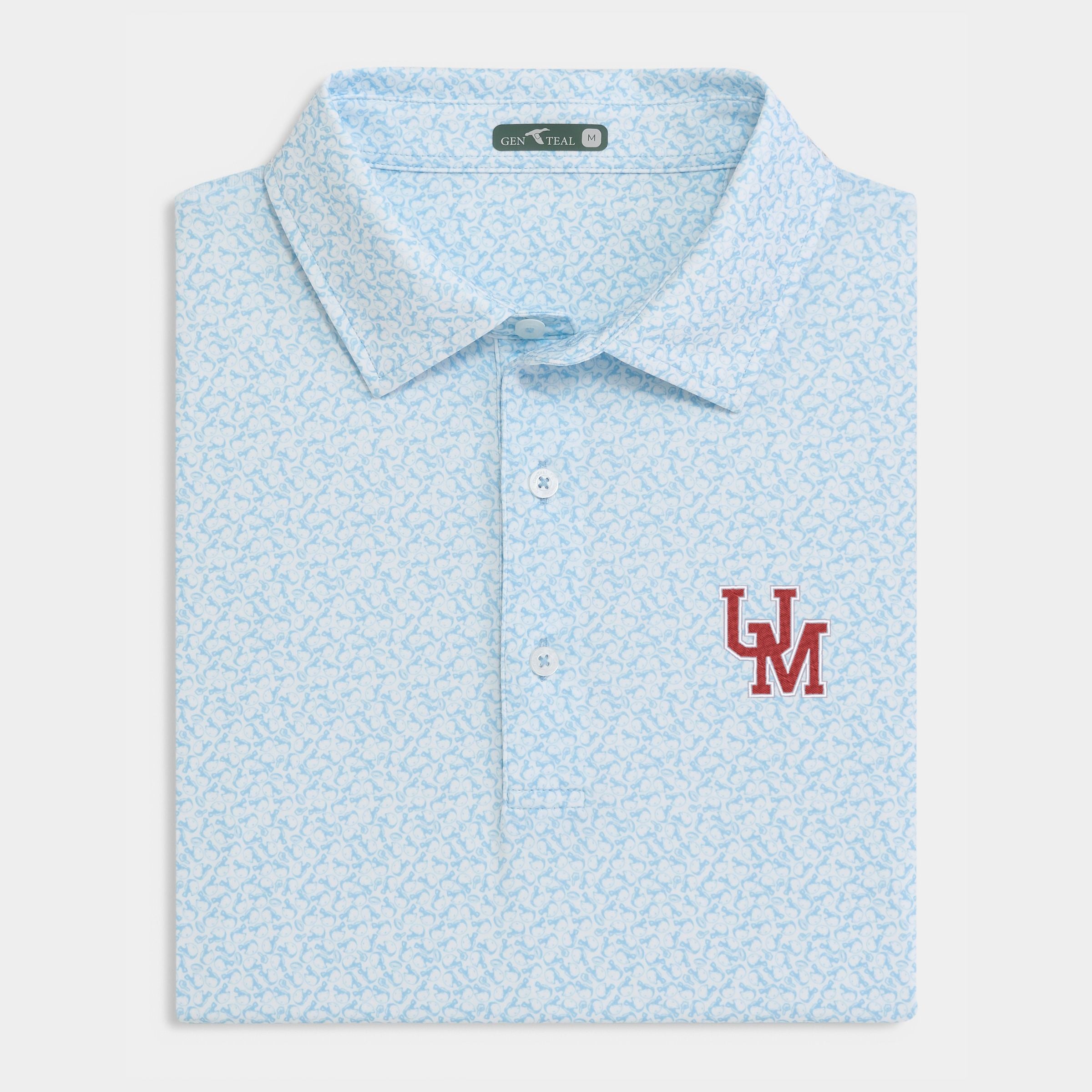 Sunday Ole Miss Helmet Havoc Printed Performance Polo