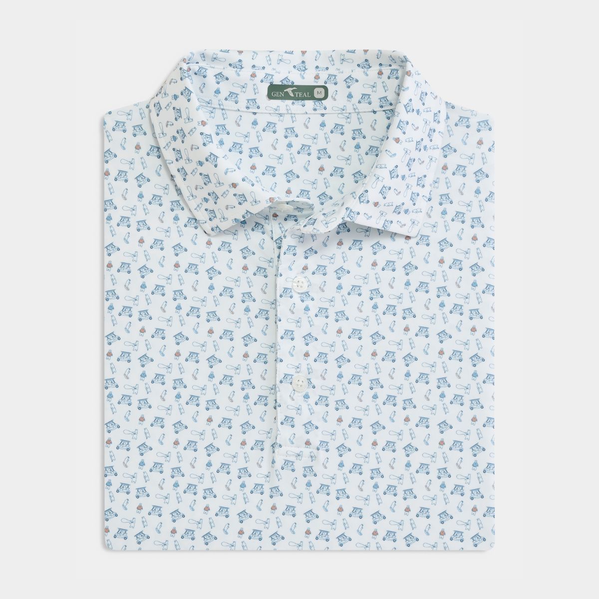 Youth Stream to Green Printed Performance Polo