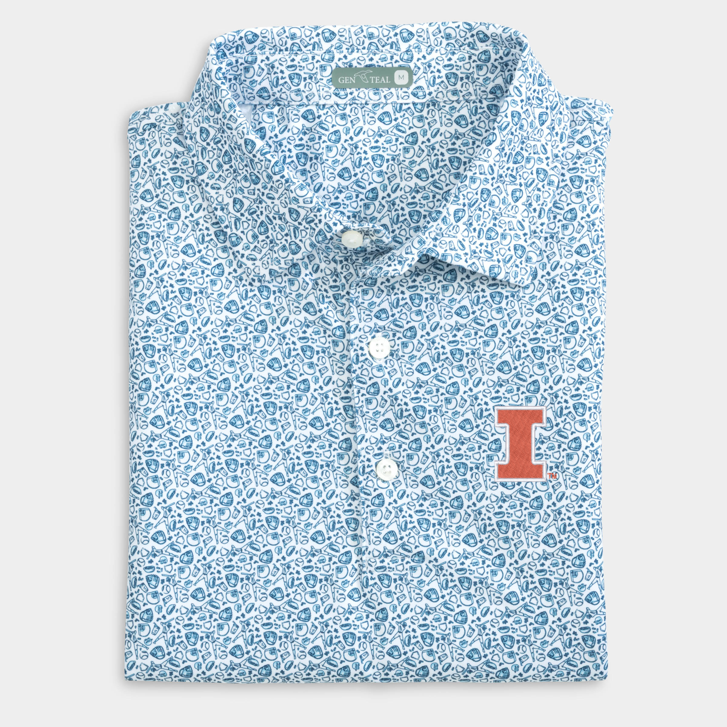 Illinois Fastball Printed Performance Polo