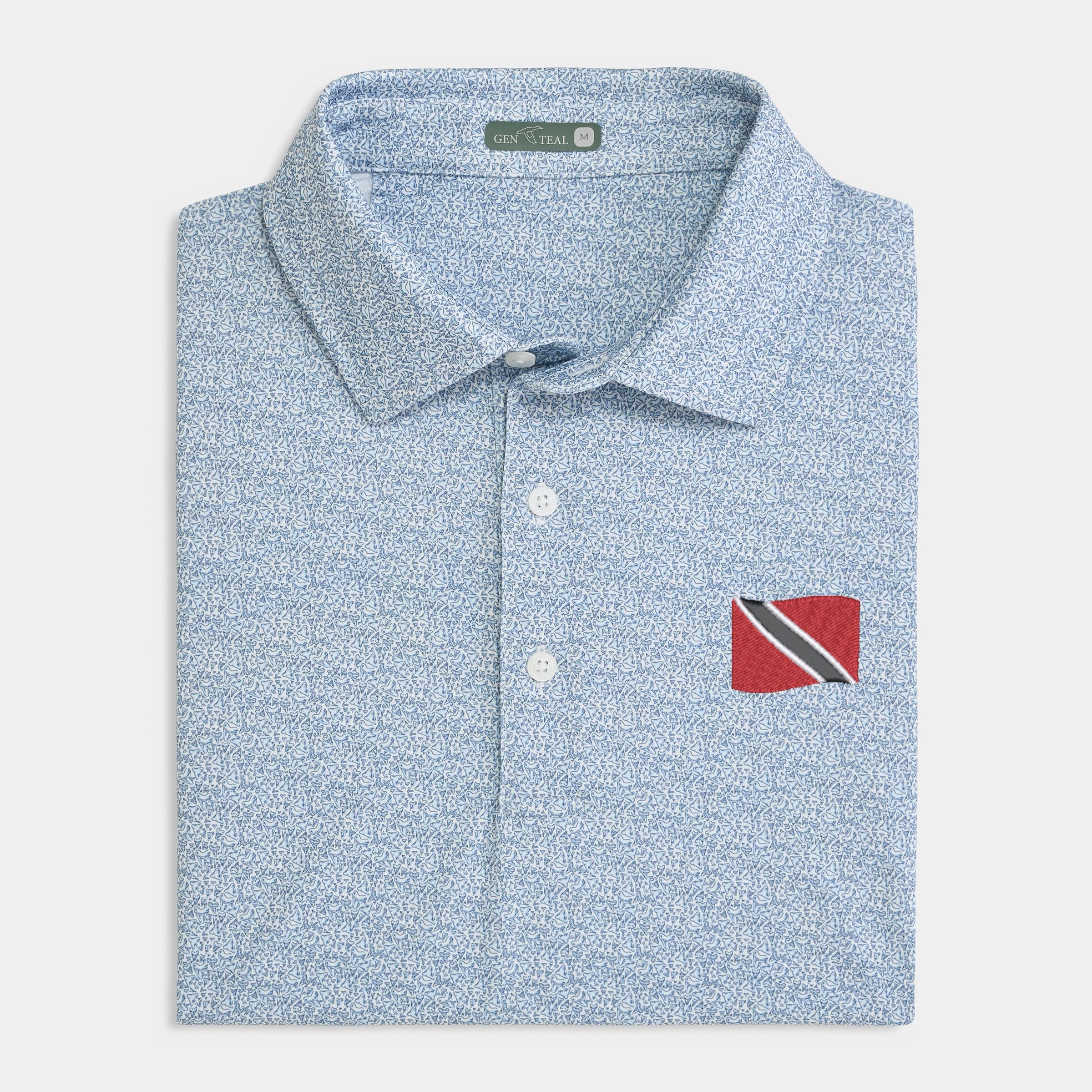 Trinidad and Tobago Great White Printed Performance Polo
