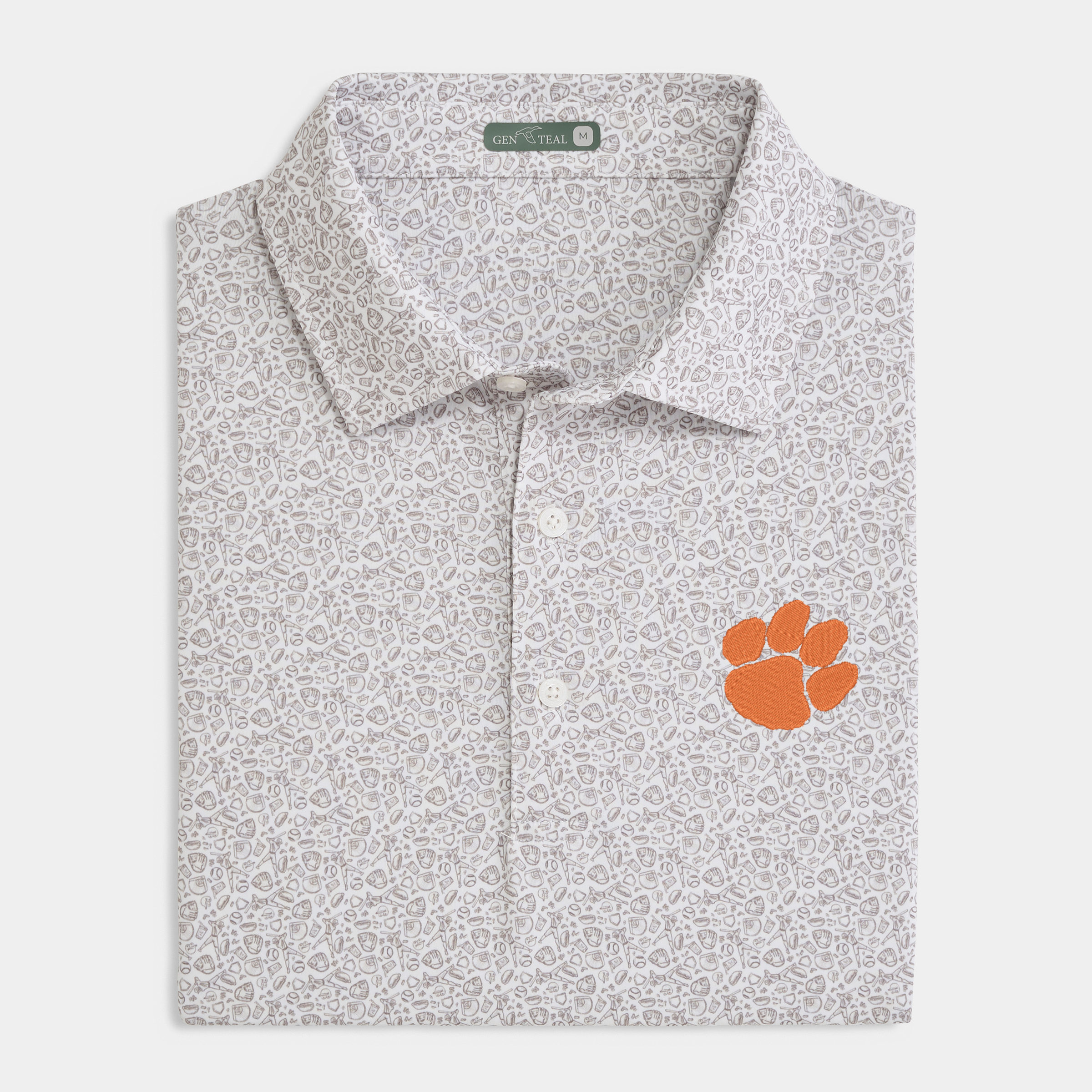 Clemson Fastball Printed Performance Polo