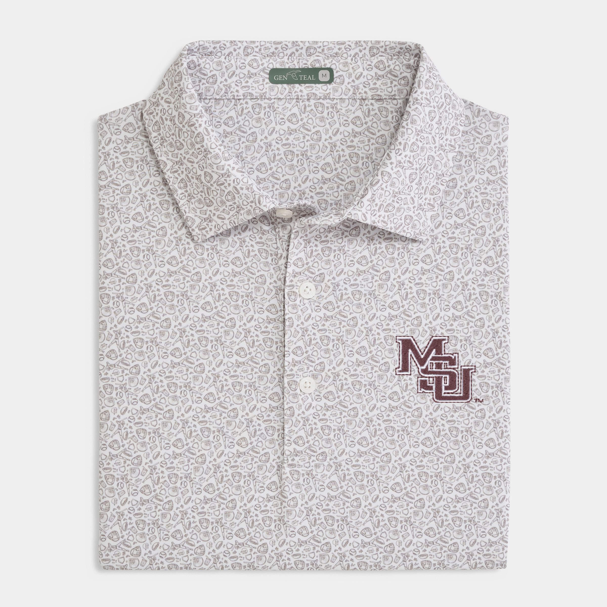 Mississippi State Fastball Printed Performance Polo