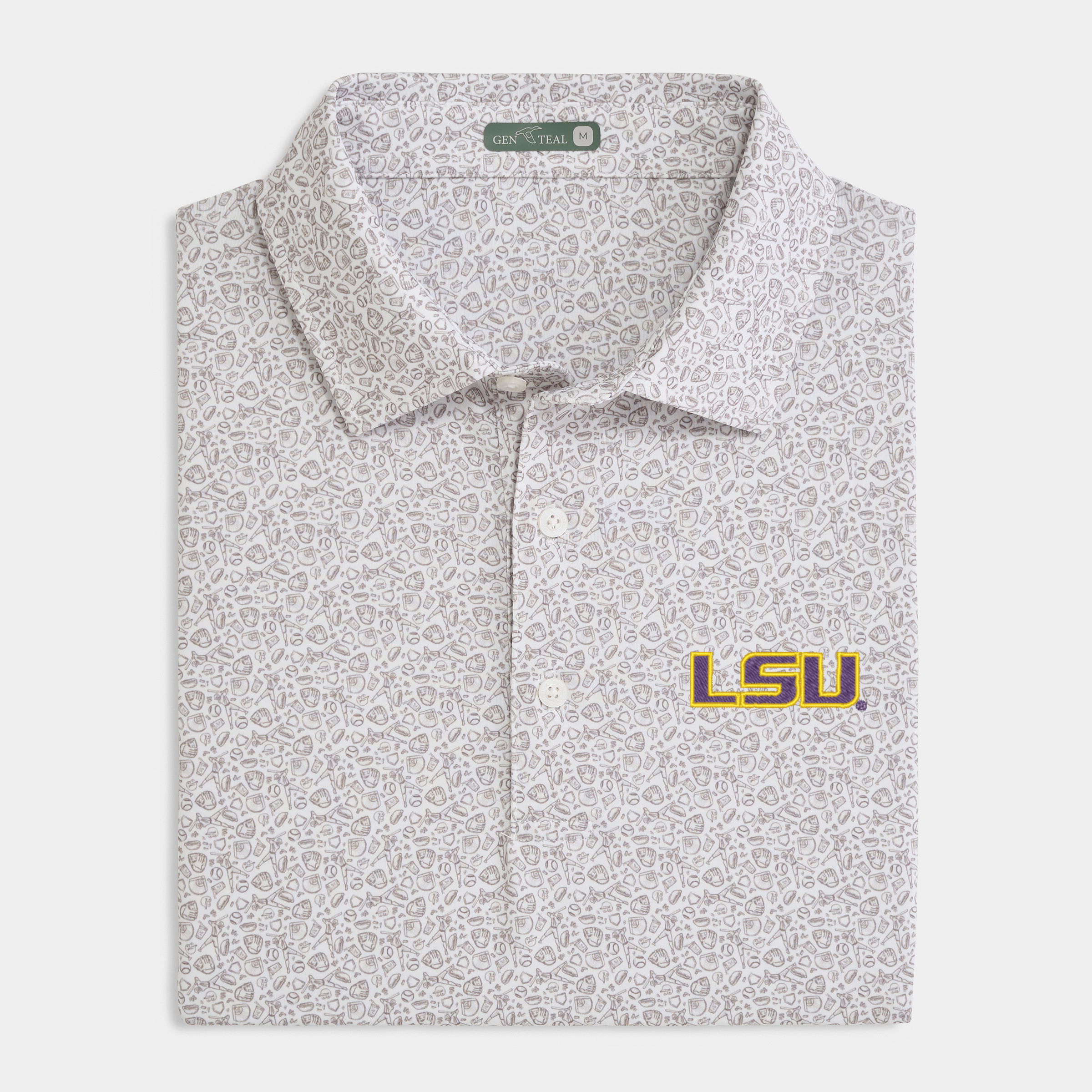 LSU Fastball Printed Performance Polo