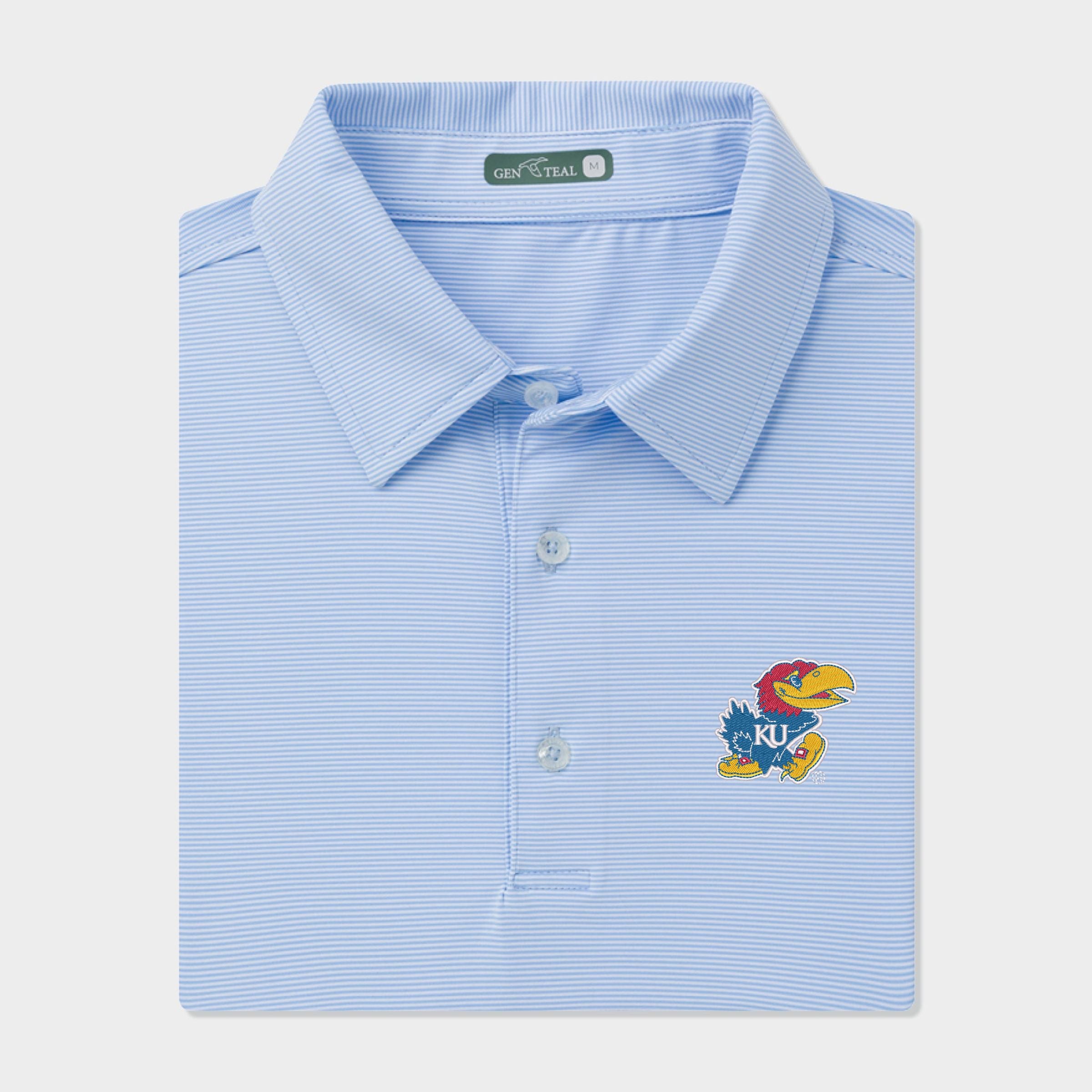 Kansas Pinstripe Performance Polo