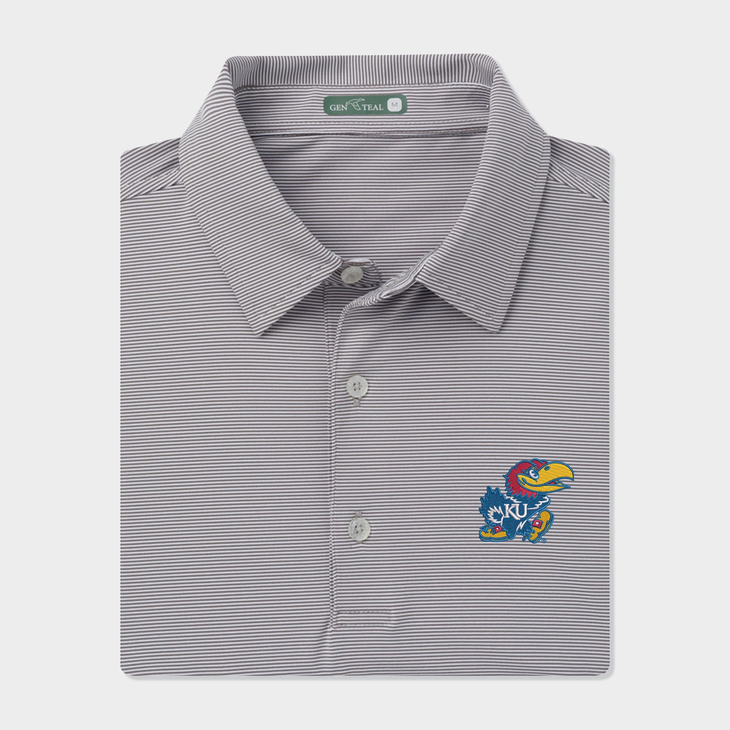 Kansas Pinstripe Performance Polo
