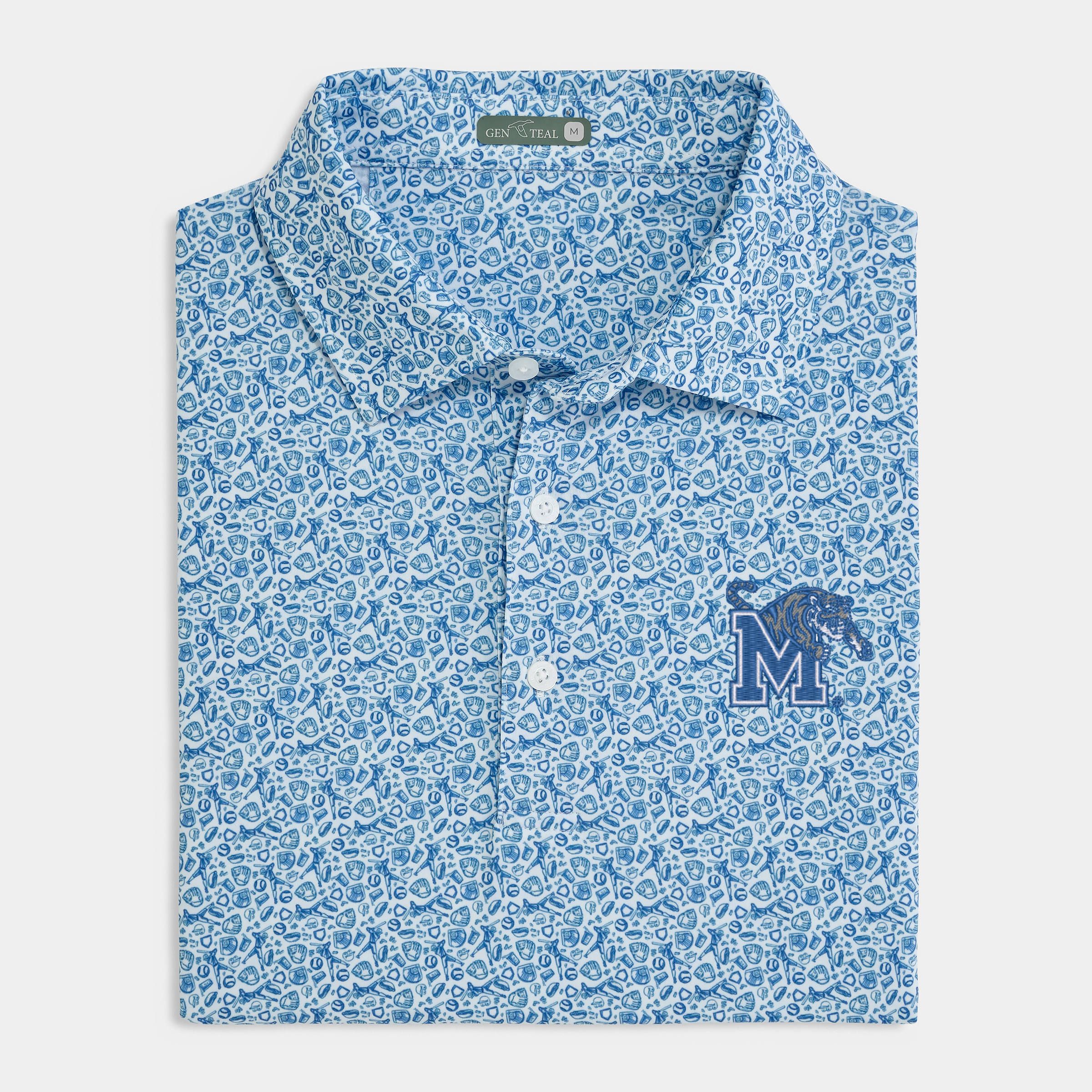 Memphis Fastball Printed Performance Polo