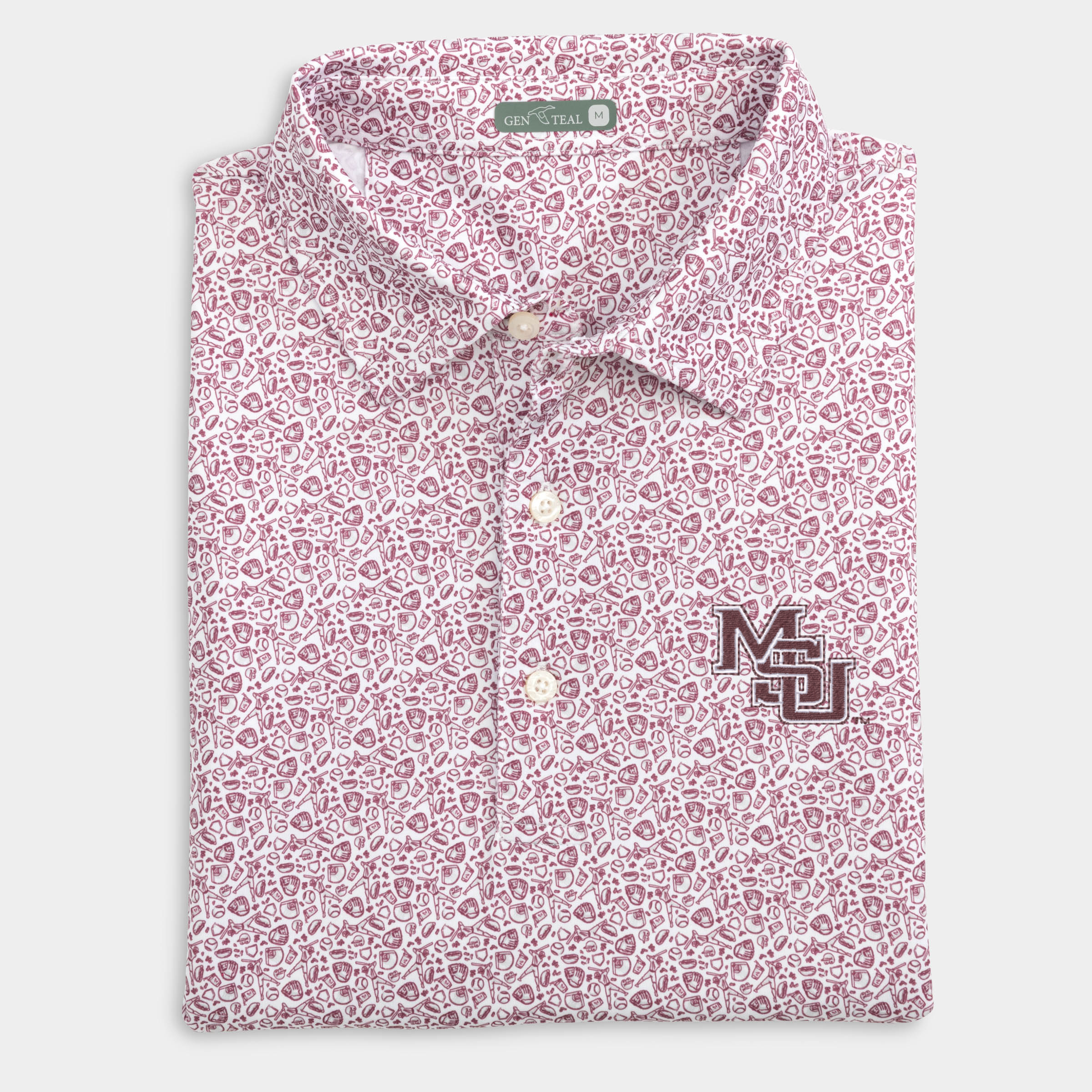 Mississippi State Fastball Printed Performance Polo
