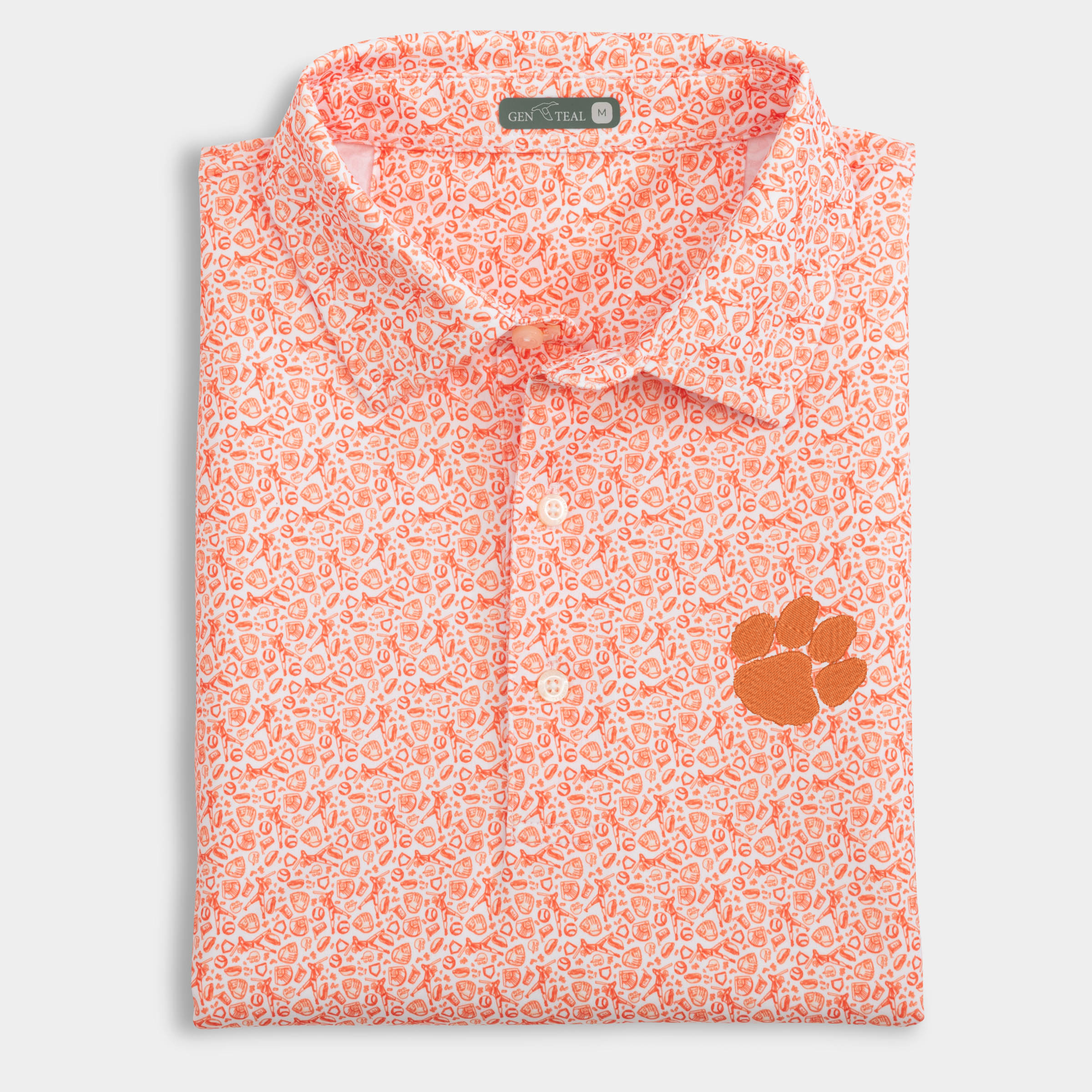 Clemson Fastball Printed Performance Polo