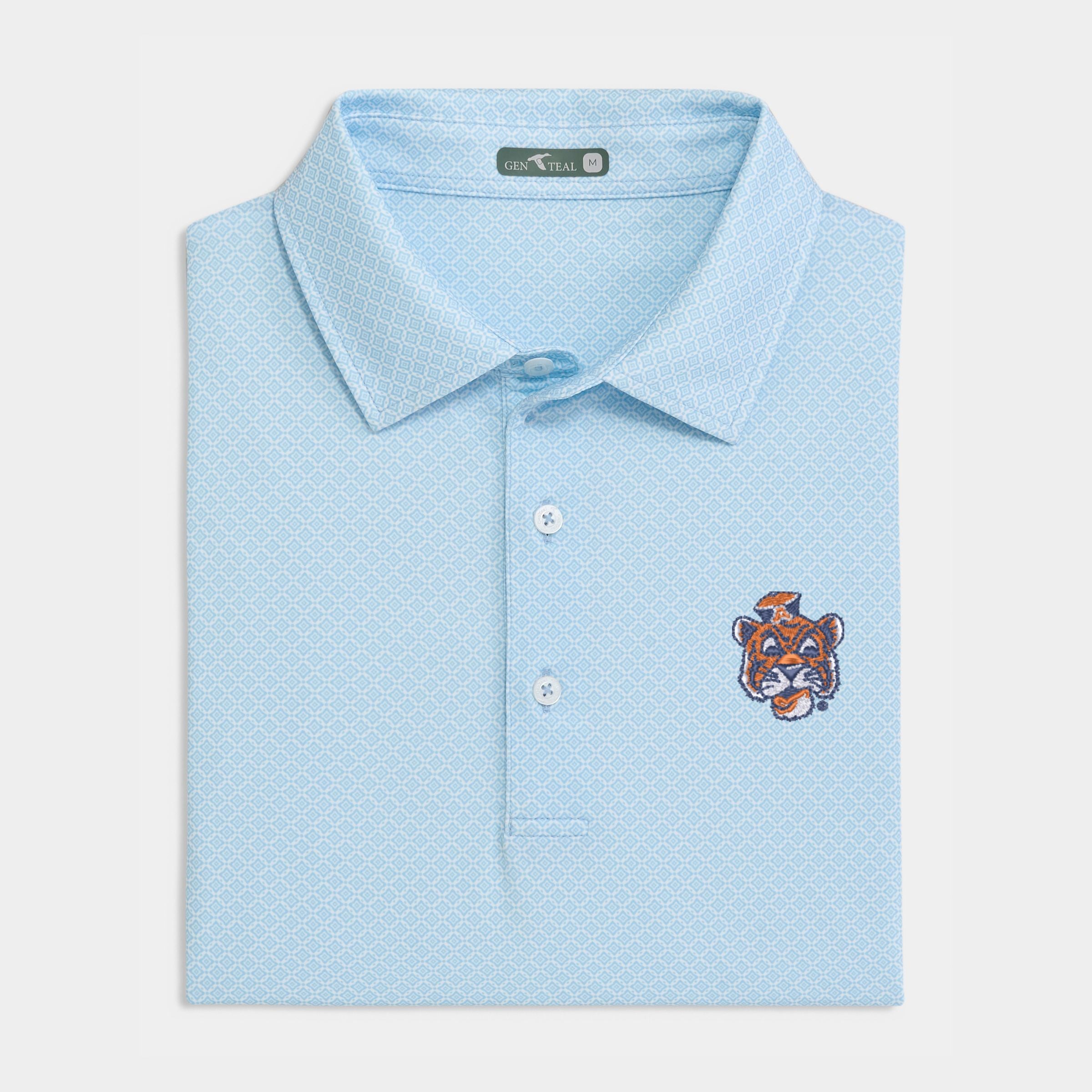 Auburn Vault Diamond Lattice Printed Performance Polo