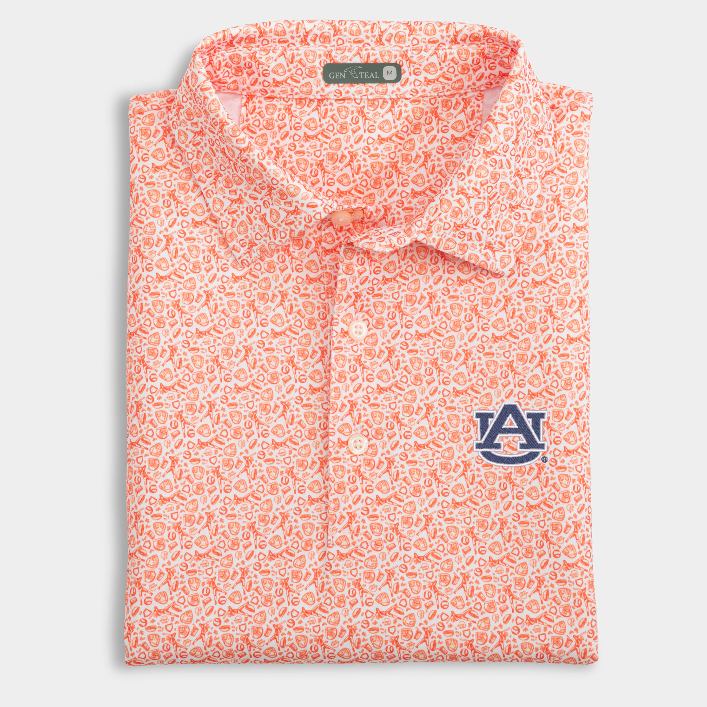 Auburn Fastball Printed Performance Polo