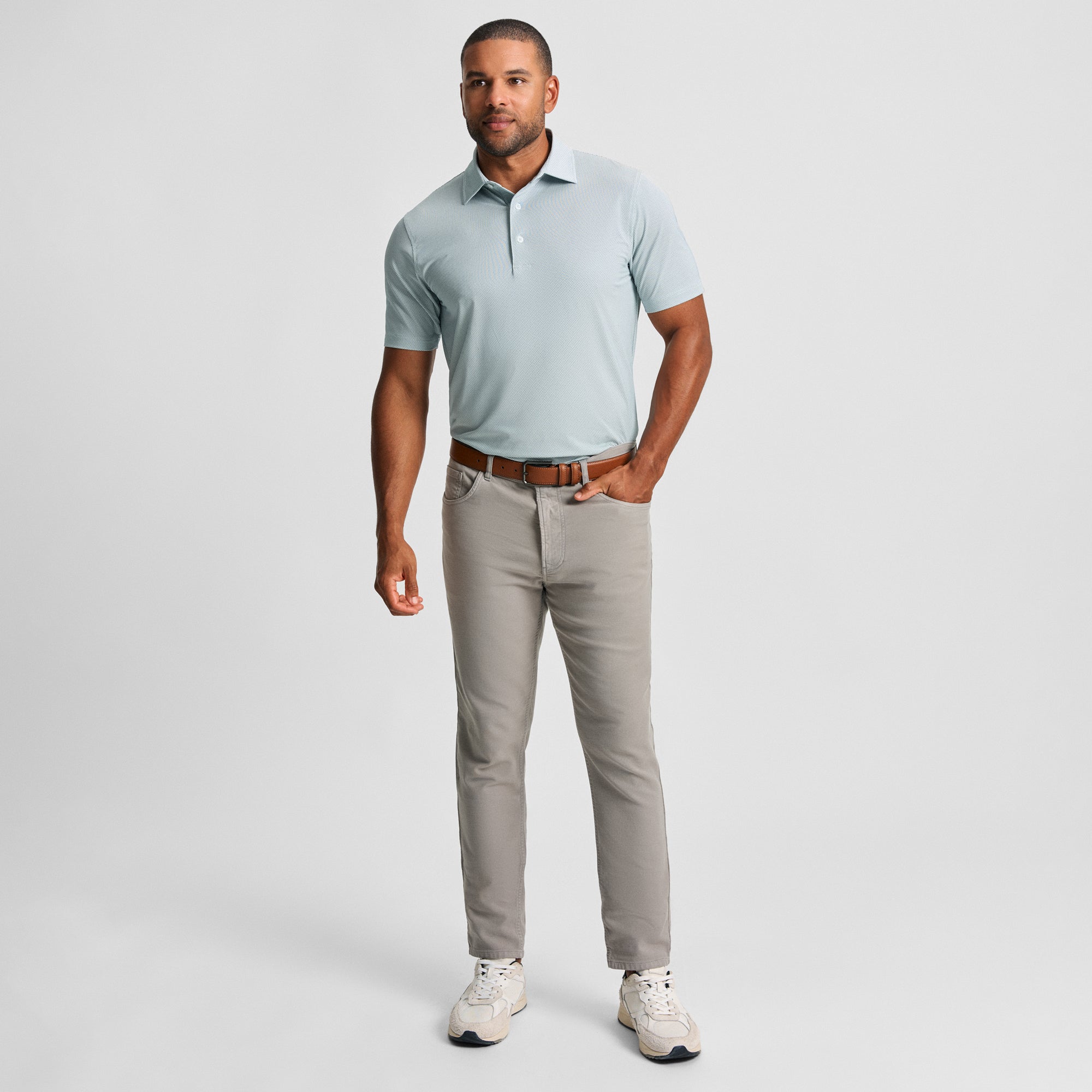 Brick Jacquard Polo