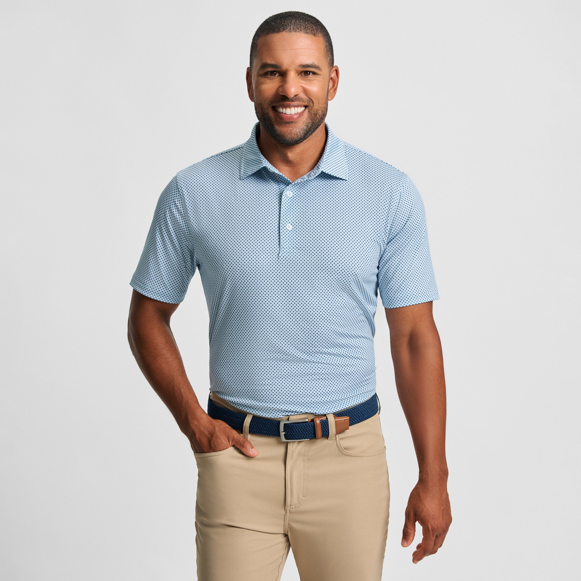 Sky Prismatic Printed Performance Polo