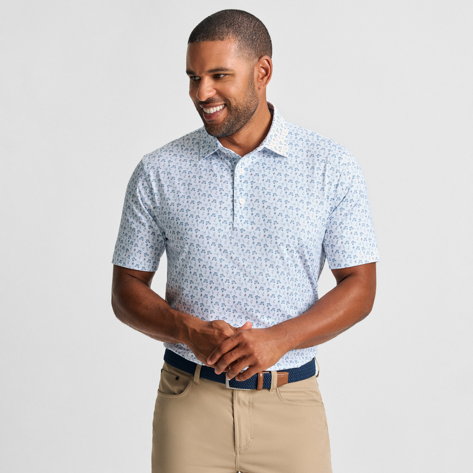 Stream to Green Printed Performance Polo