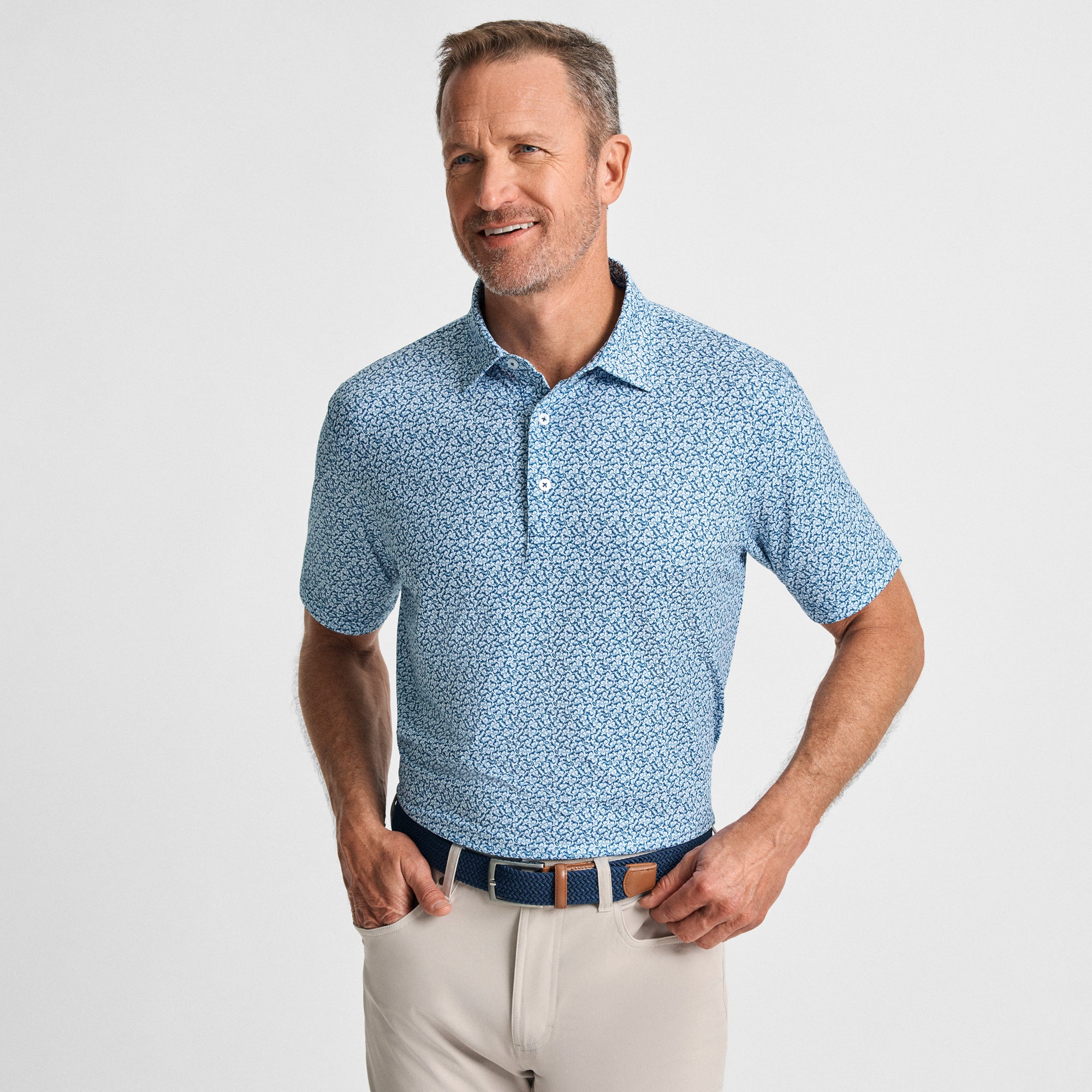 Navy Helmet Havoc Printed Performance Polo