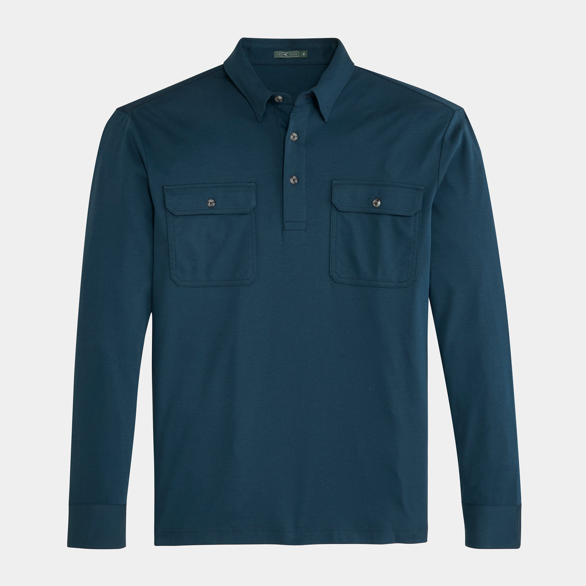 Long Sleeve Cotton Utility Polo