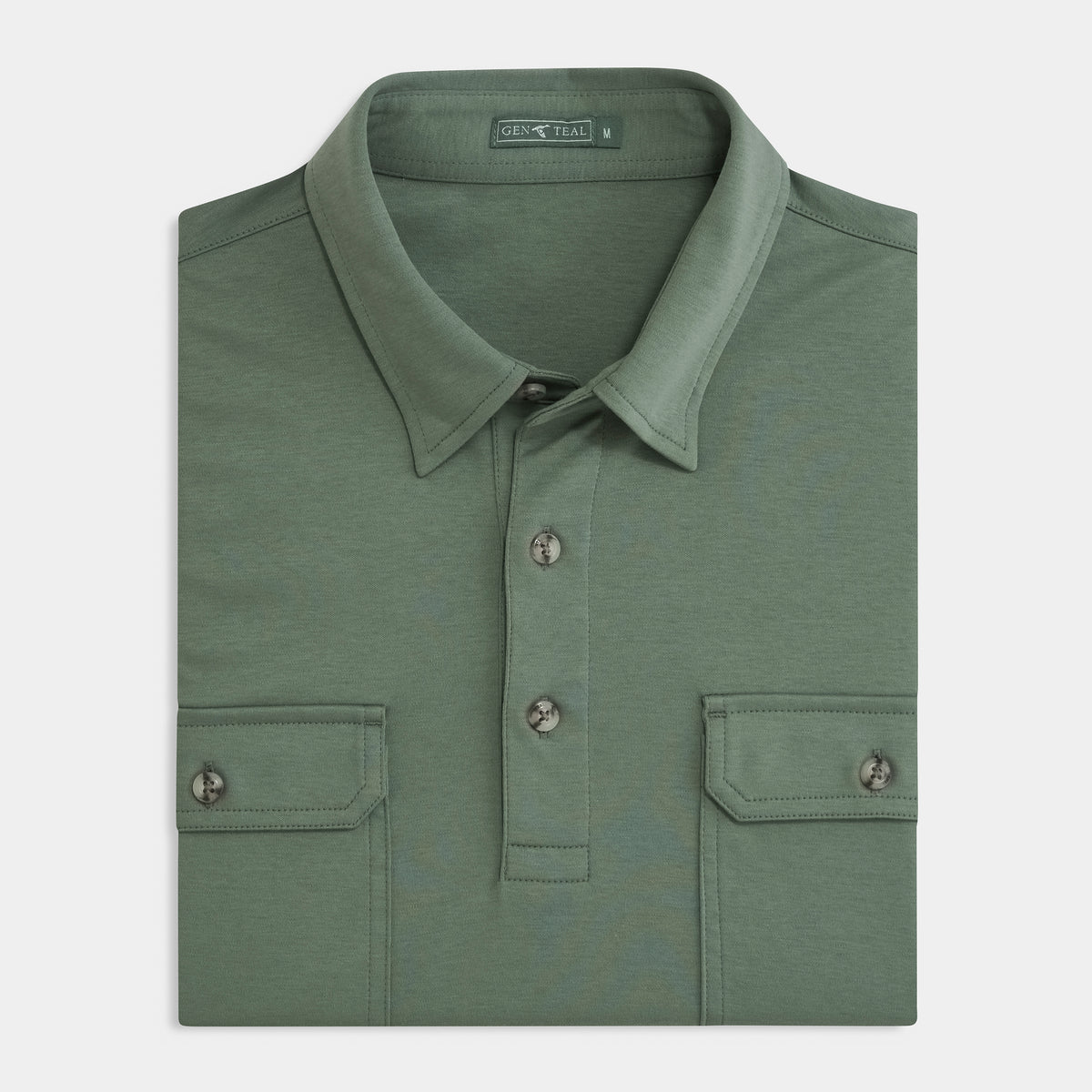 Long Sleeve Cotton Utility Polo