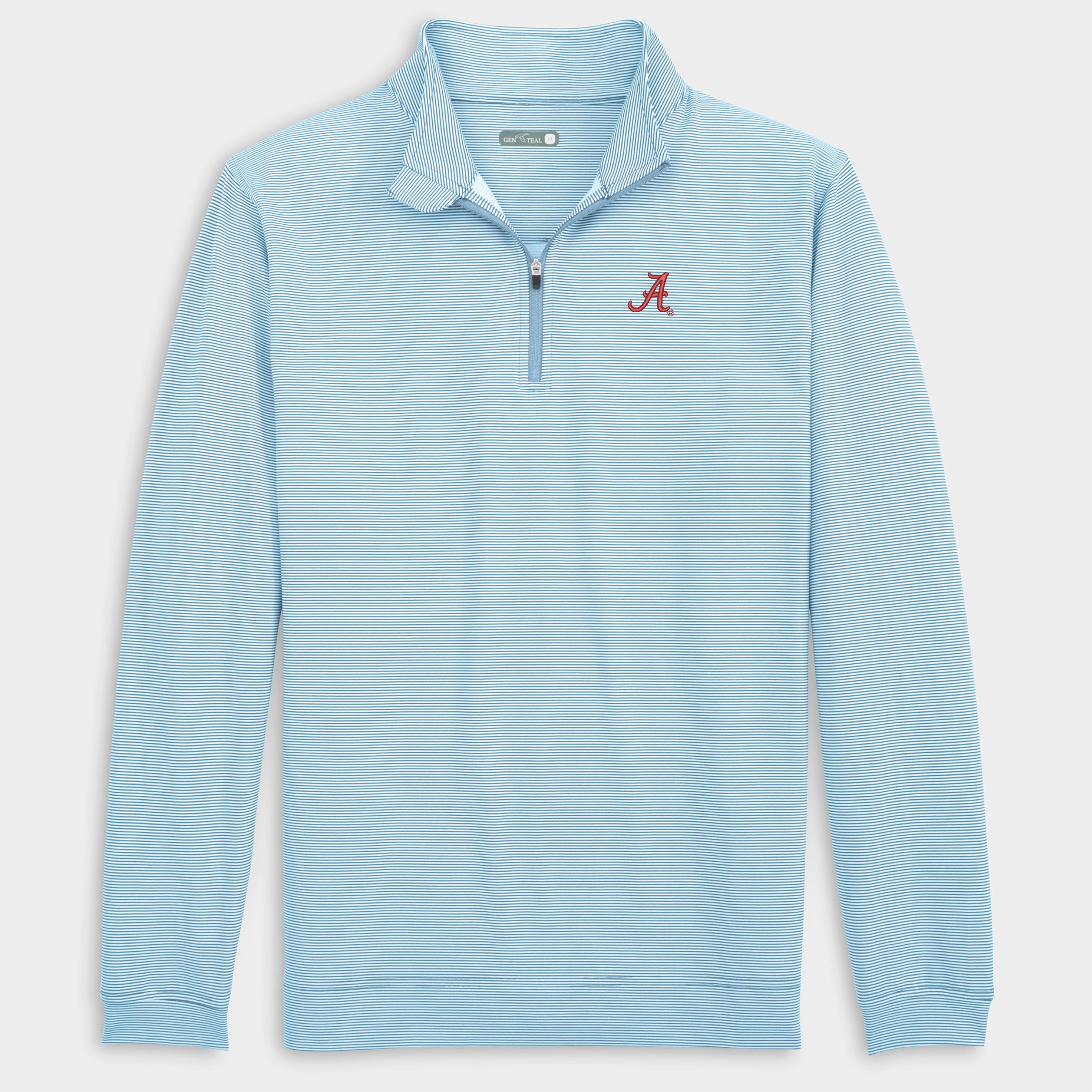 Alabama Pinstripe Venture Performance Quarter-Zip-GenTeal Apparel