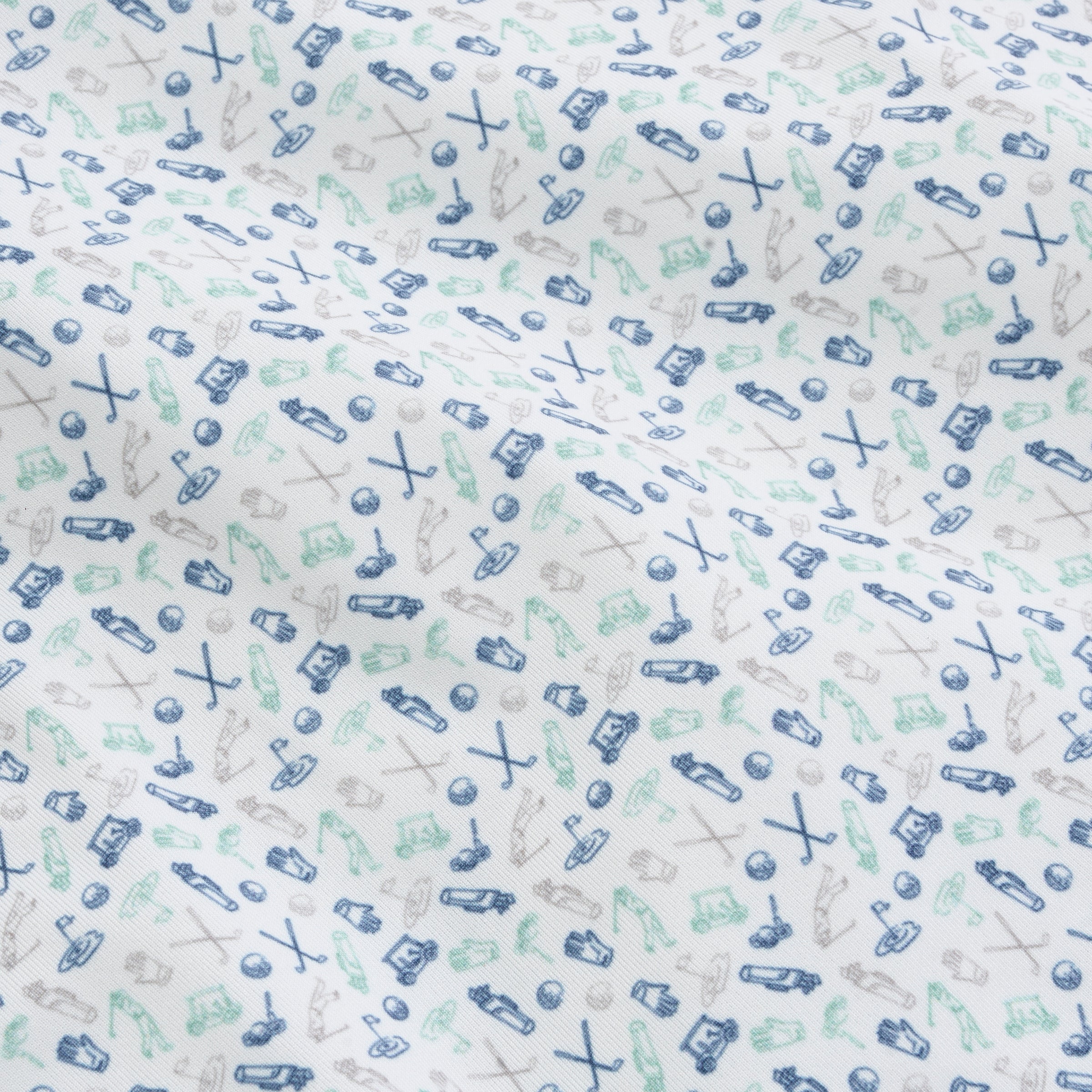 Pattern of small golf icons on a white background