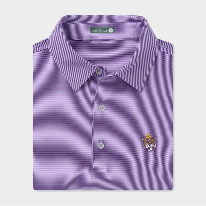 LSU Vault Pinstripe Performance Polo