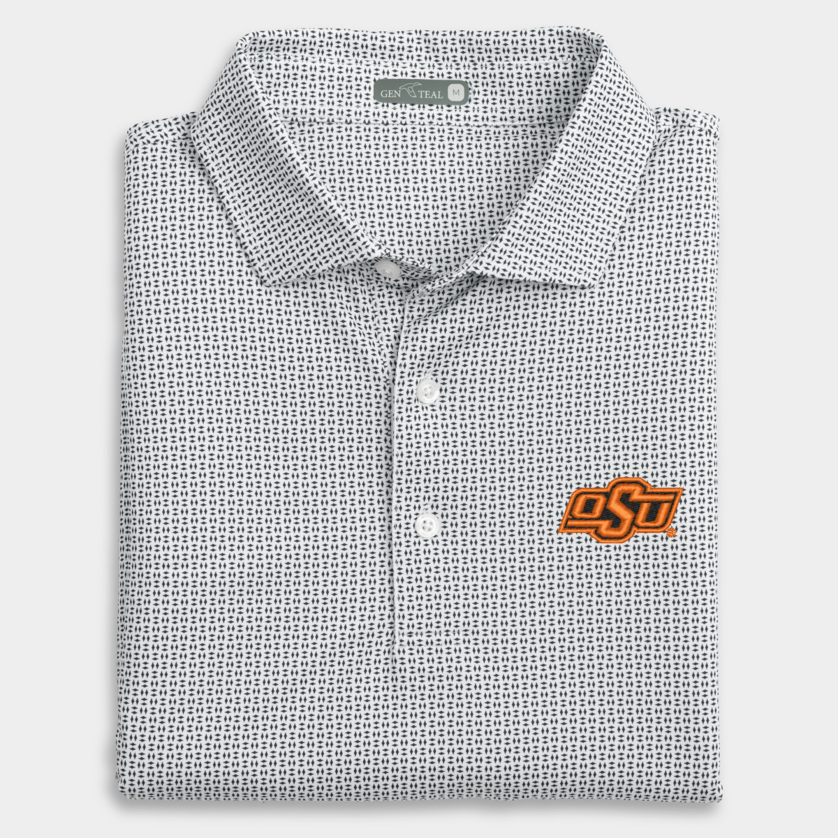 Oklahoma State Trellis Printed Performance Polo