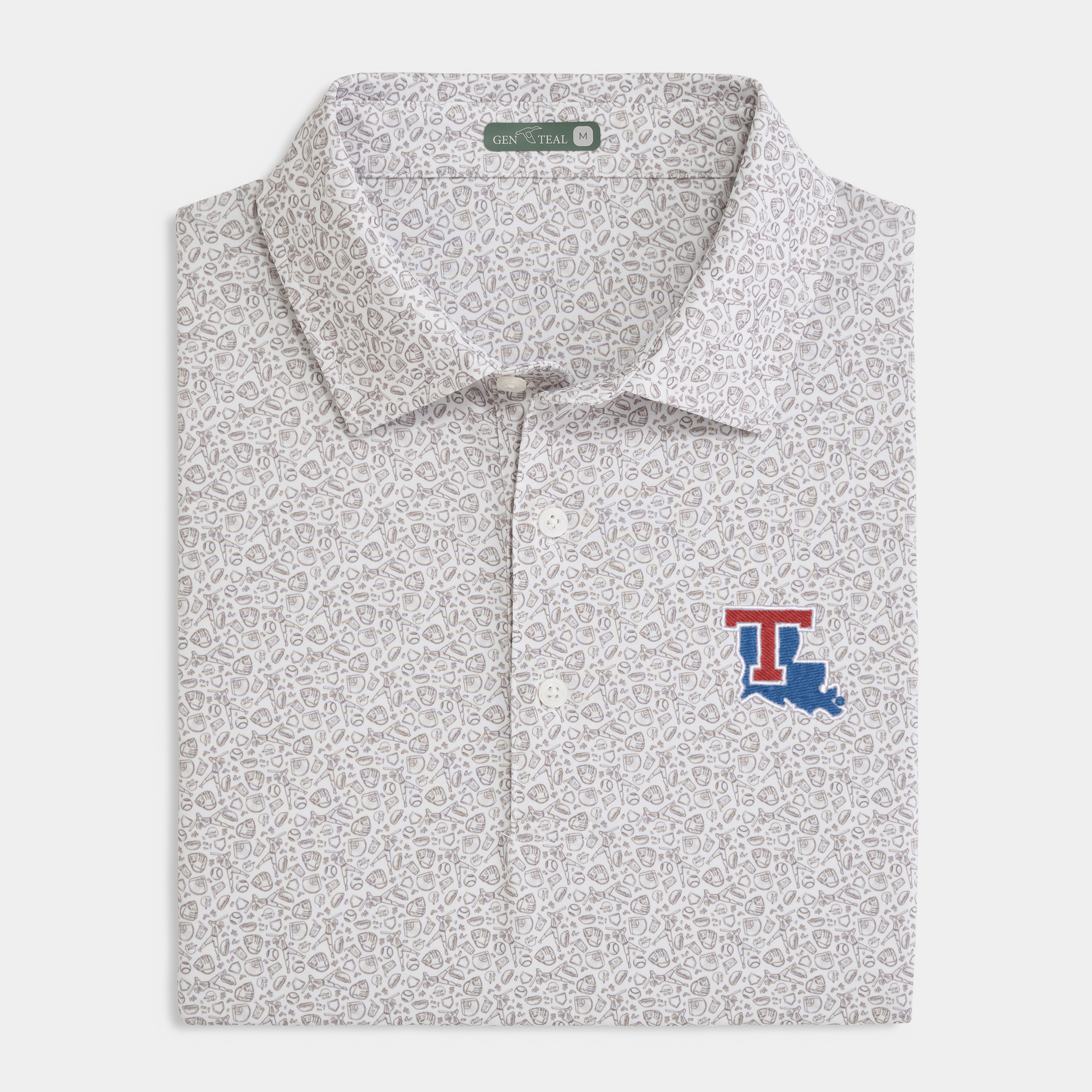 Louisiana Tech Fastball Printed Performance Polo