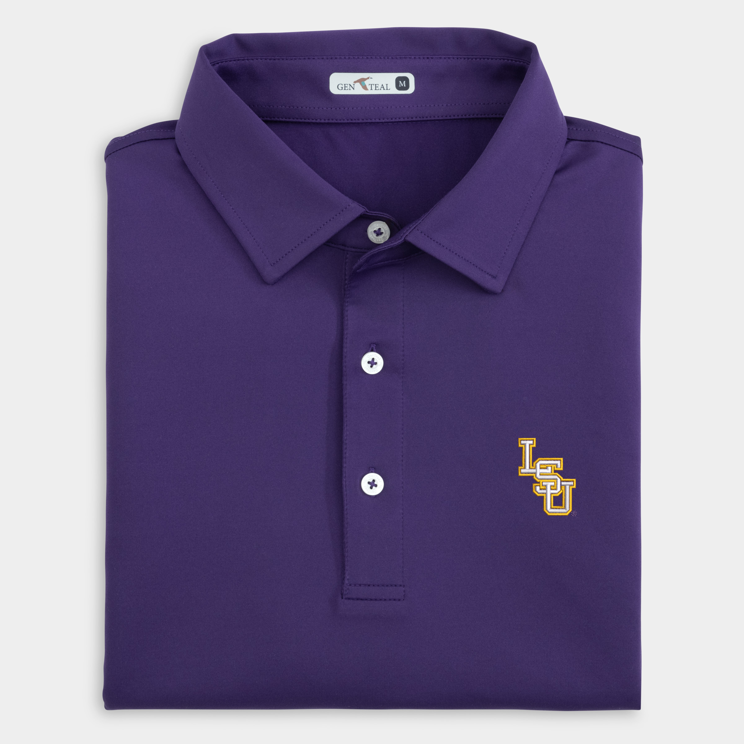 LSU Stacked Solid Performance Polo