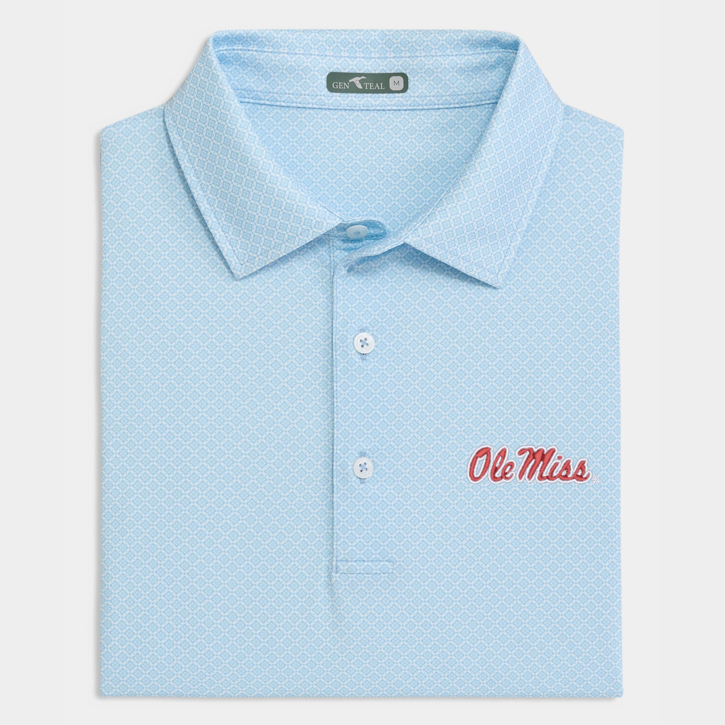 Ole Miss Diamond Lattice Printed Performance Polo