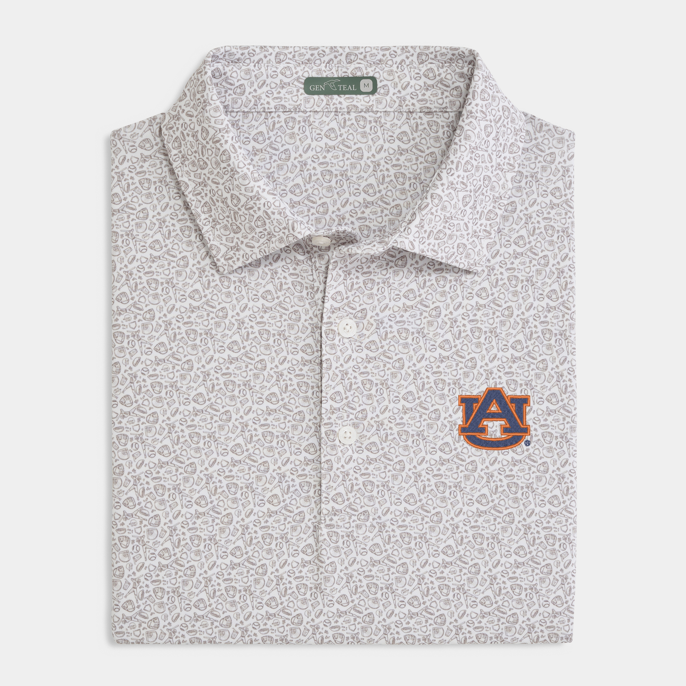 Auburn Fastball Printed Performance Polo