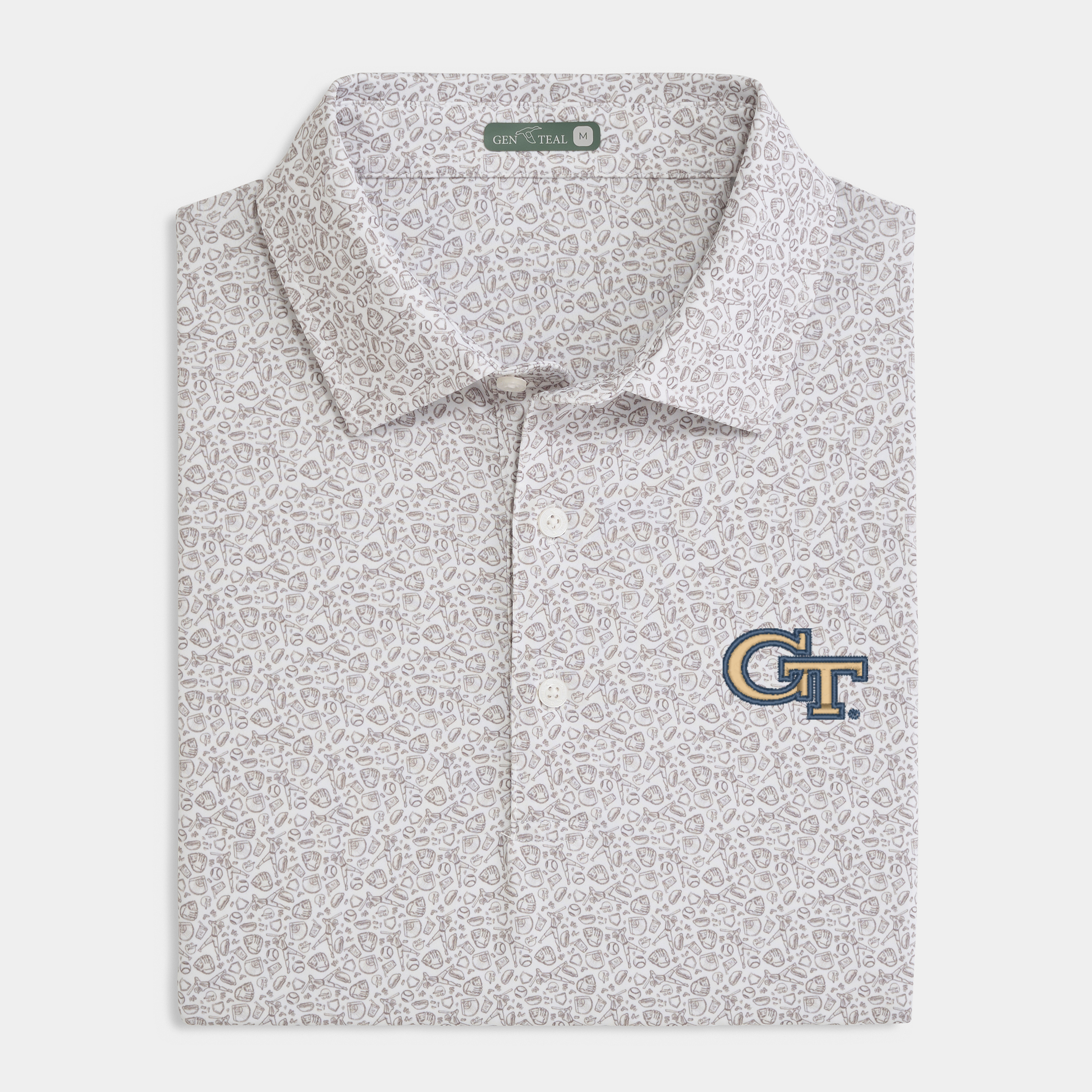 Georgia Tech Fastball Printed Performance Polo
