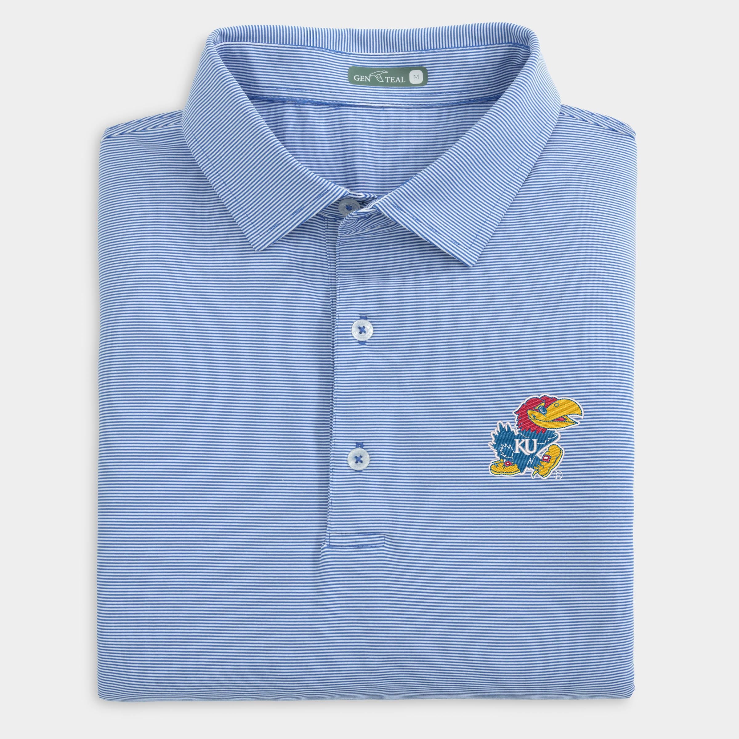 Kansas Pinstripe Performance Polo