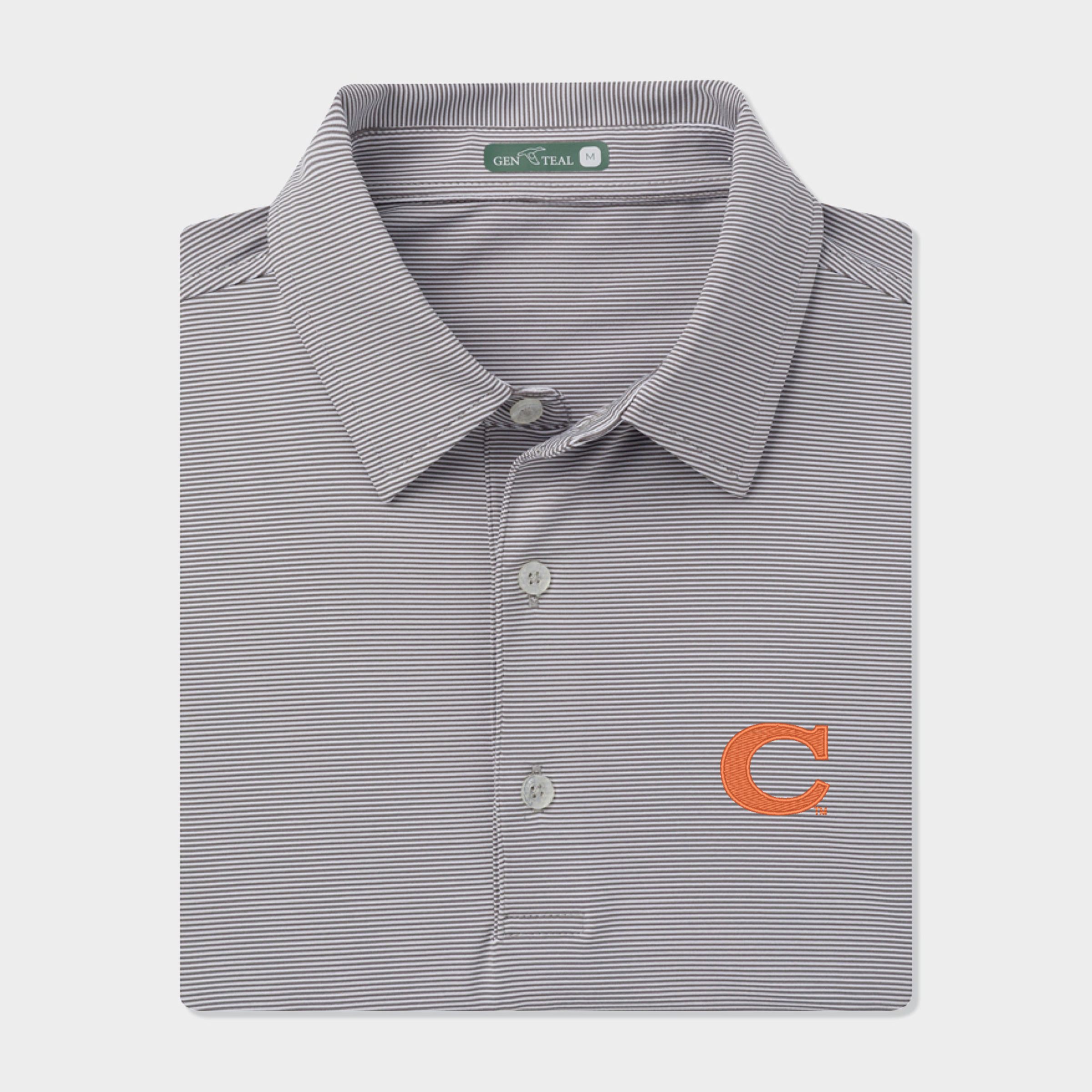 Clemson Vault C Pinstripe Performance Polo