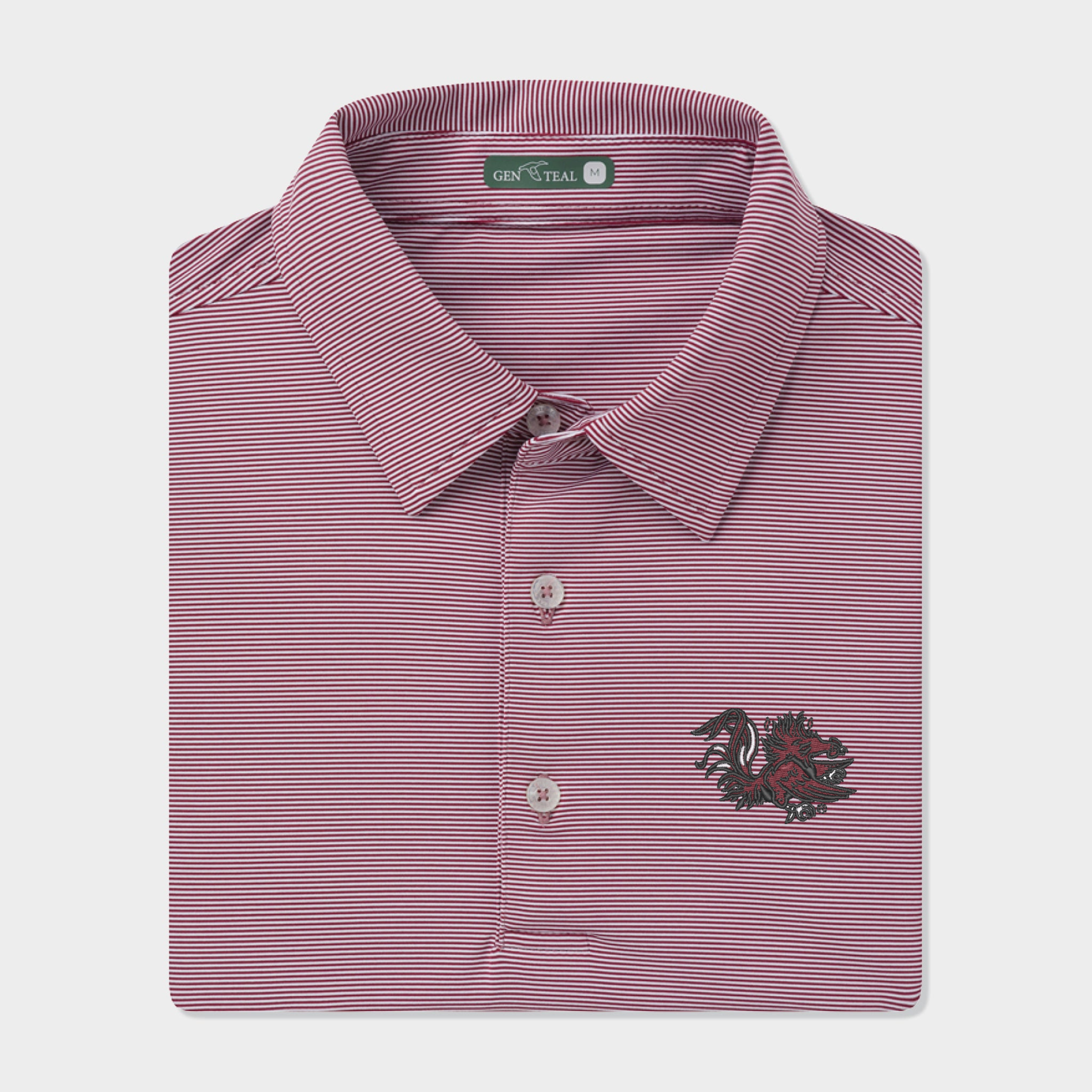 South Carolina Vault Gamecock Pinstripe Performance Polo