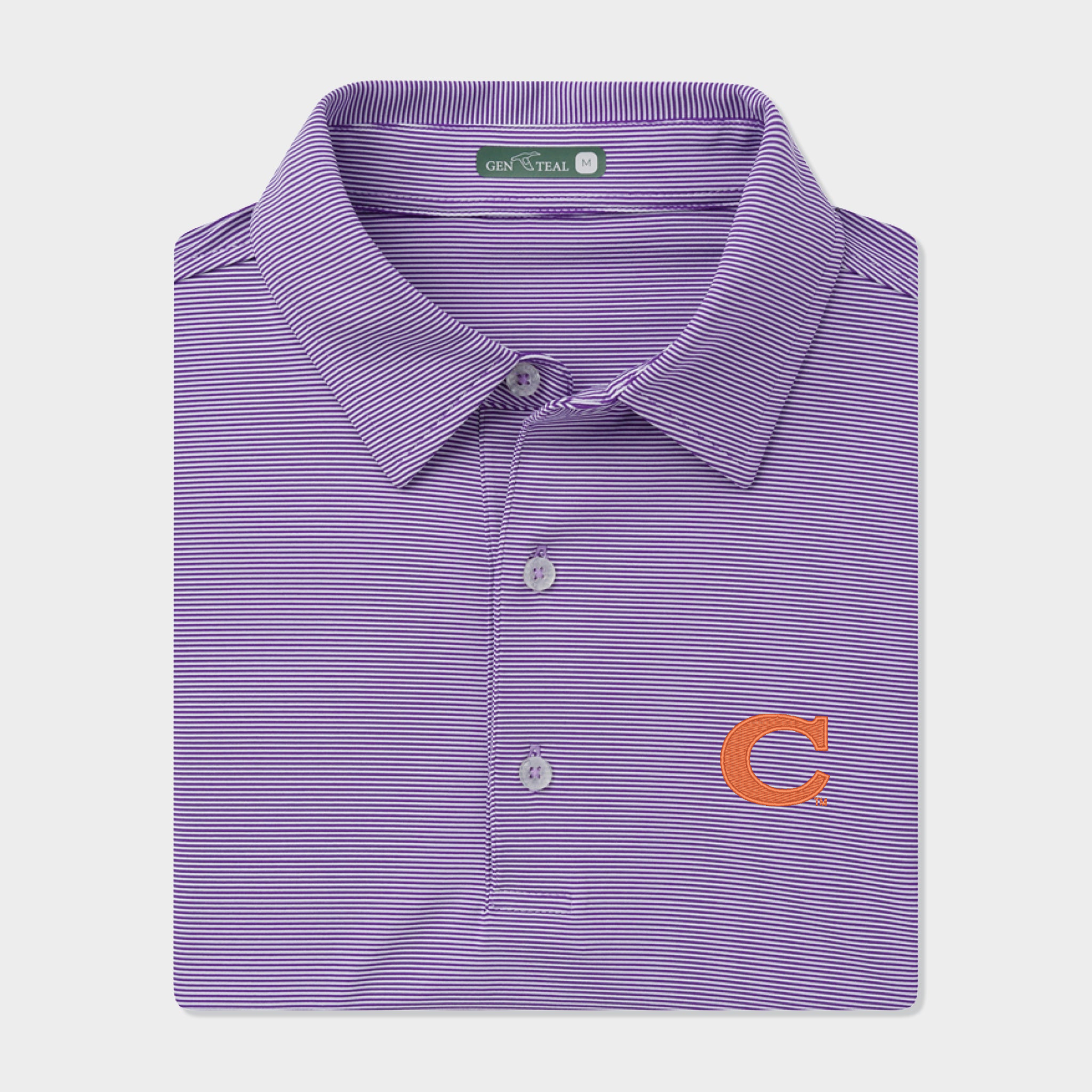 Clemson Vault C Pinstripe Performance Polo