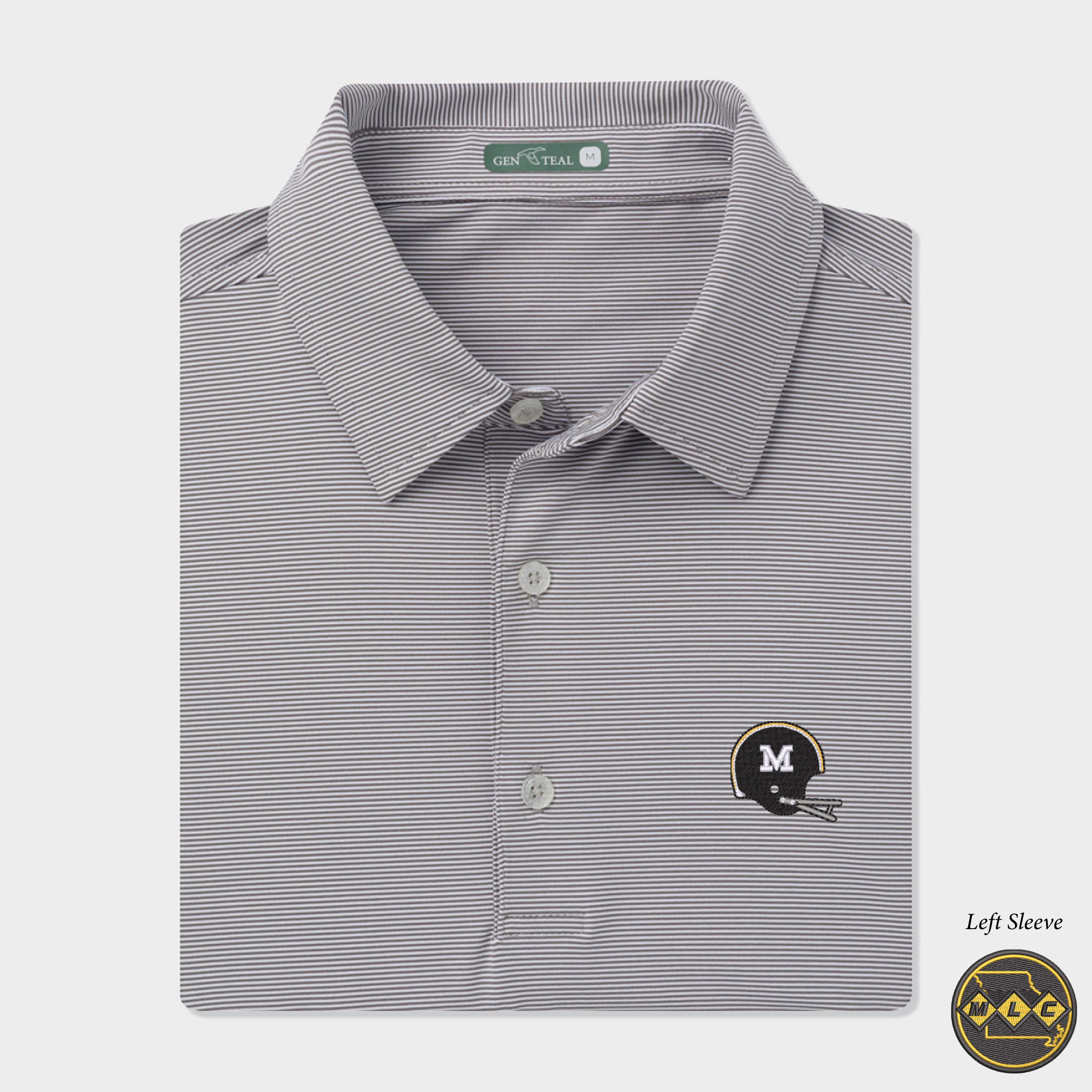 MLC Missouri Helmet Pinstripe Performance Polo