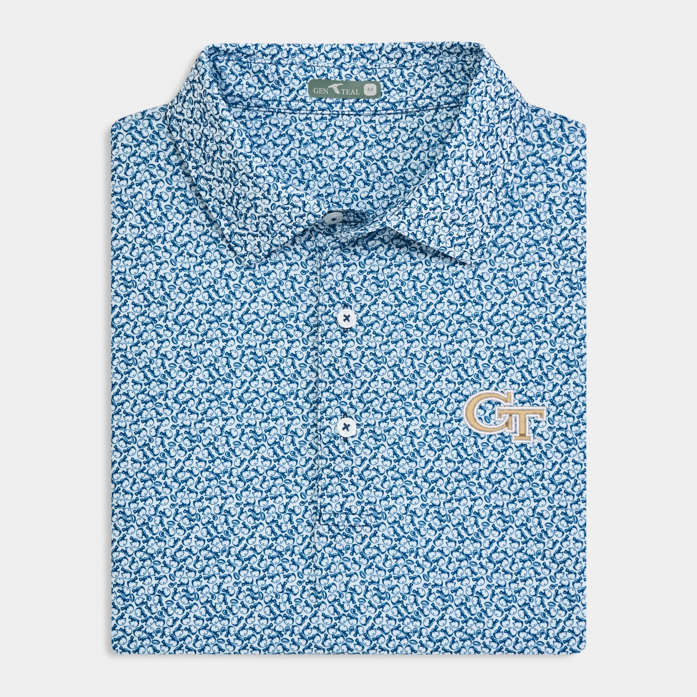 Georgia Tech Helmet Havoc Printed Performance Polo