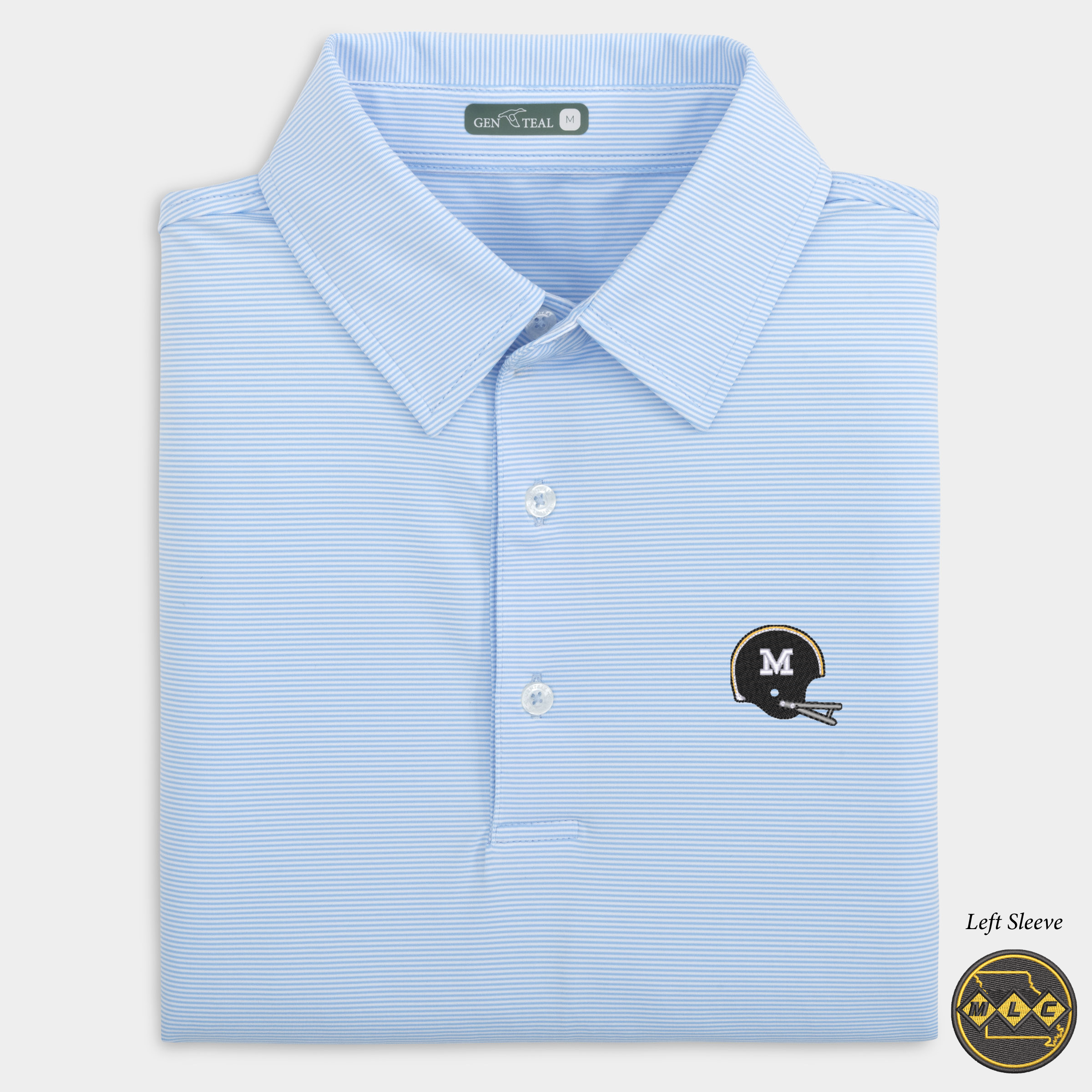 MLC Missouri Helmet Pinstripe Performance Polo