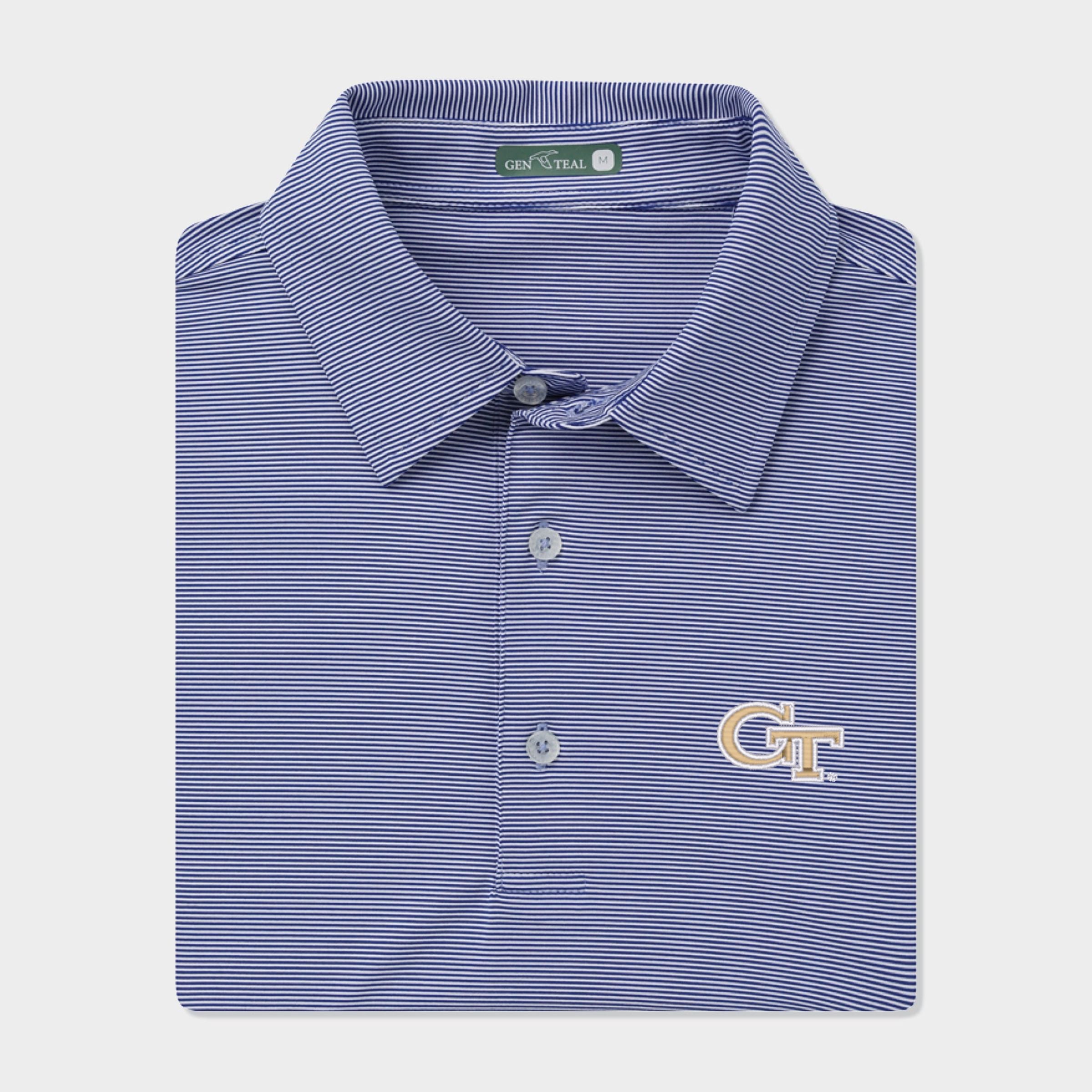 Georgia Tech Club Pinstripe Performance Polo