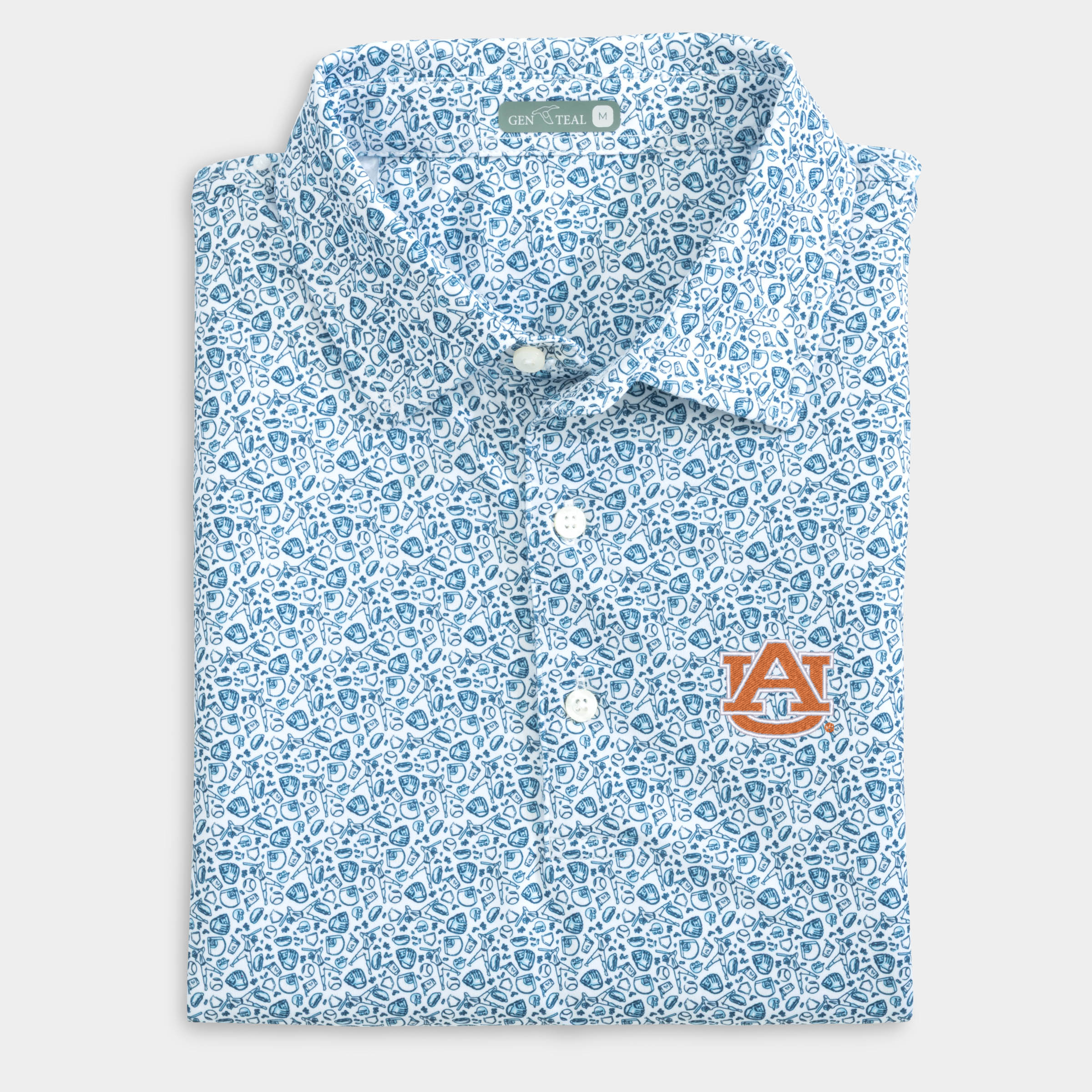 Auburn Fastball Printed Performance Polo