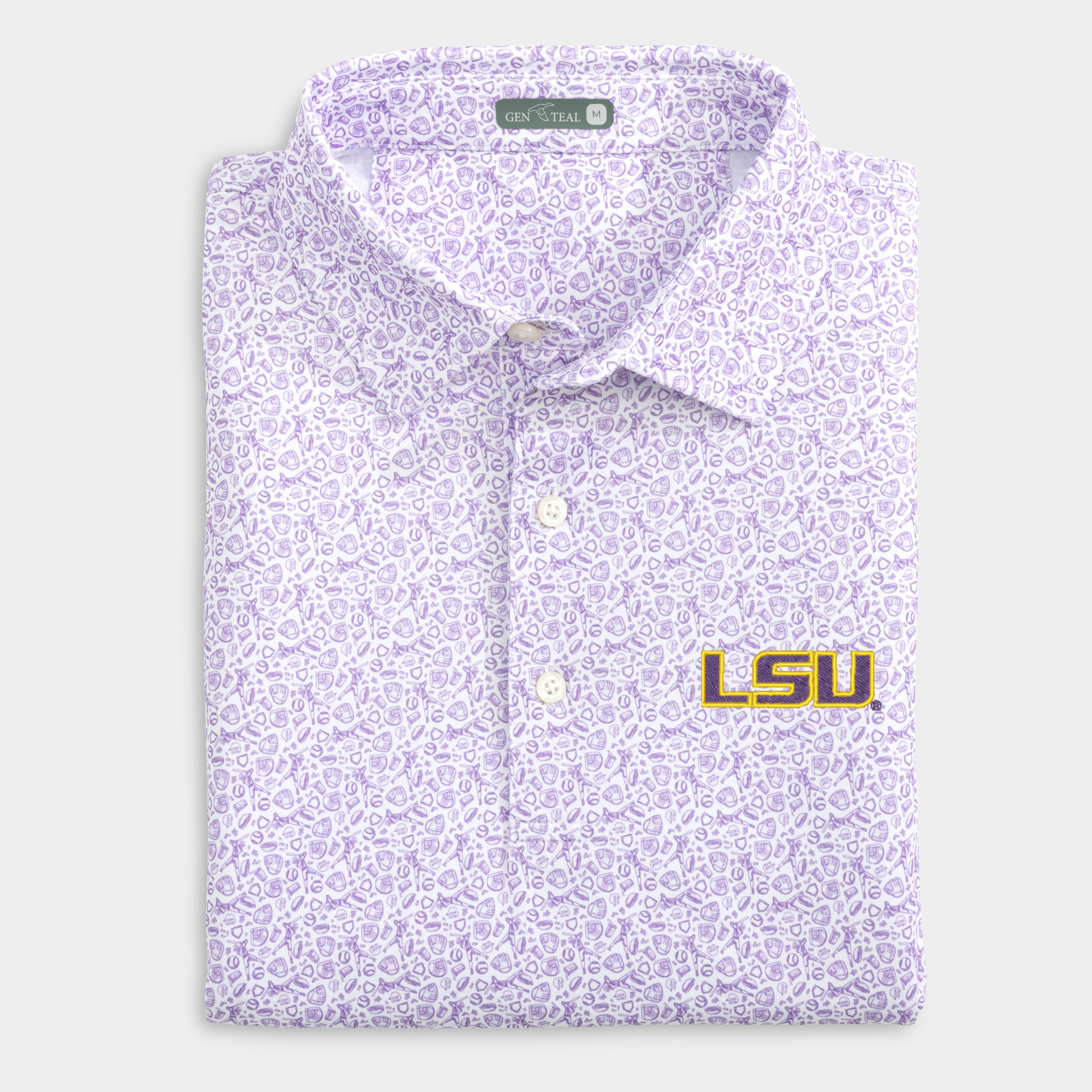 LSU Fastball Printed Performance Polo