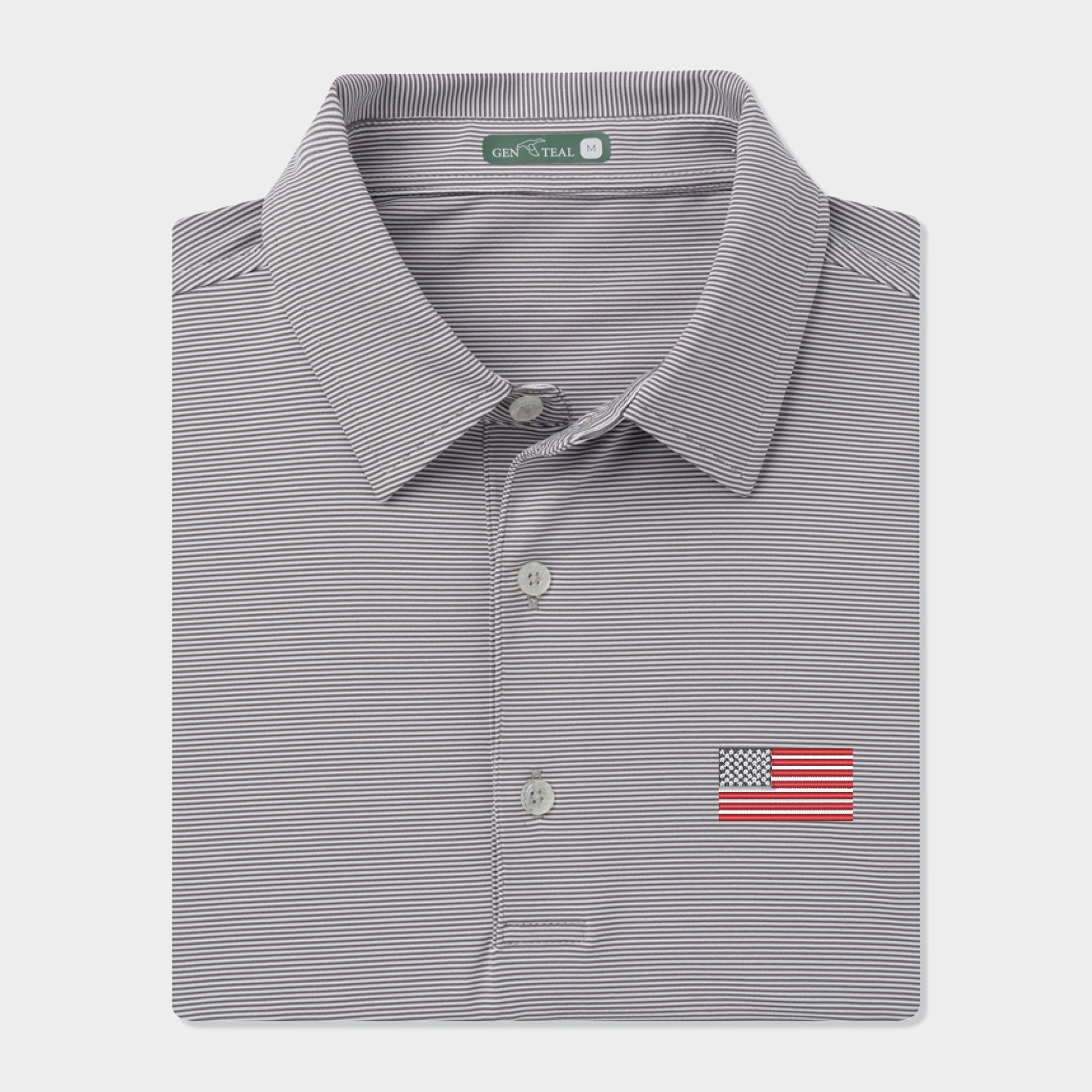 American Flag Pinstripe Performance Polo