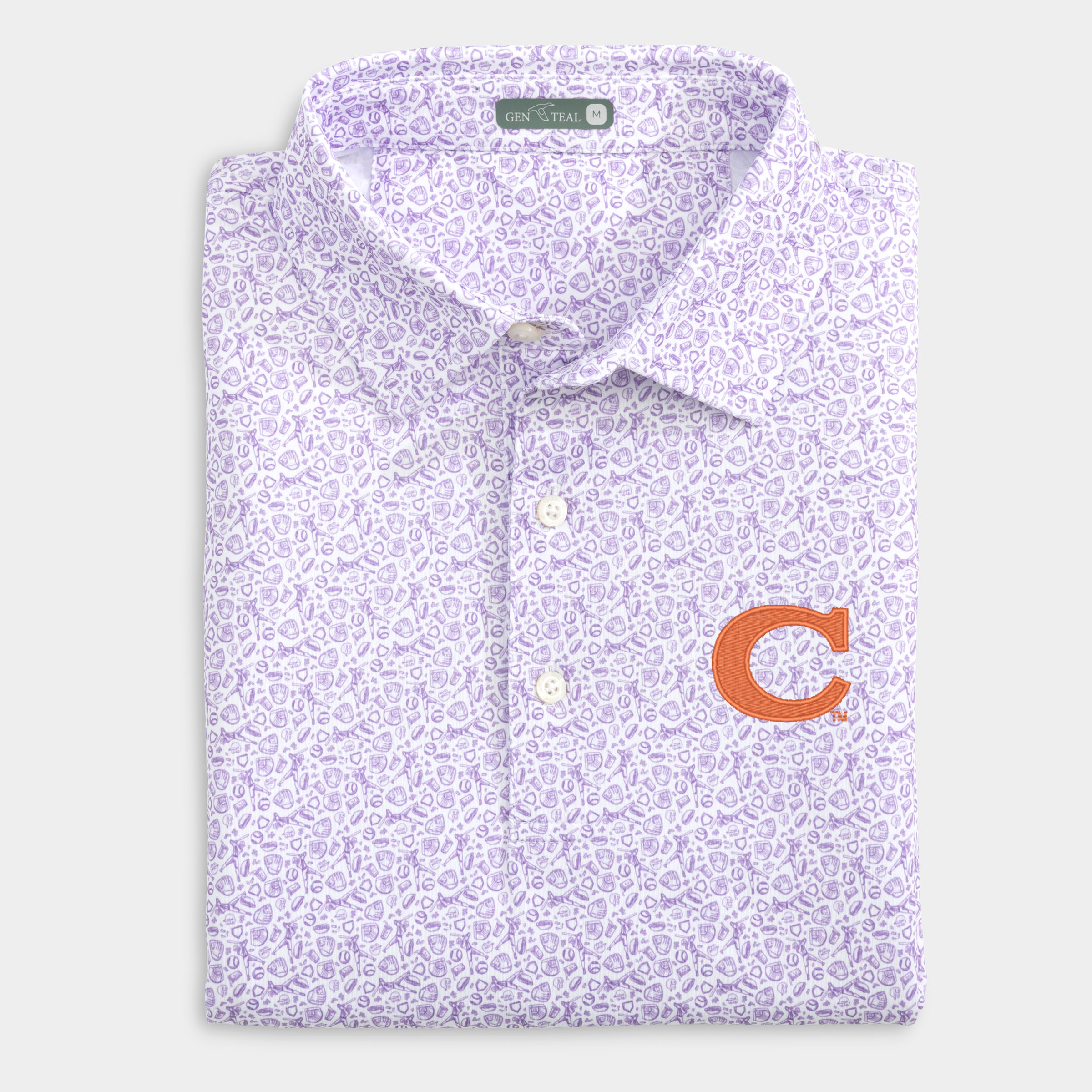 Clemson Fastball Printed Performance Polo
