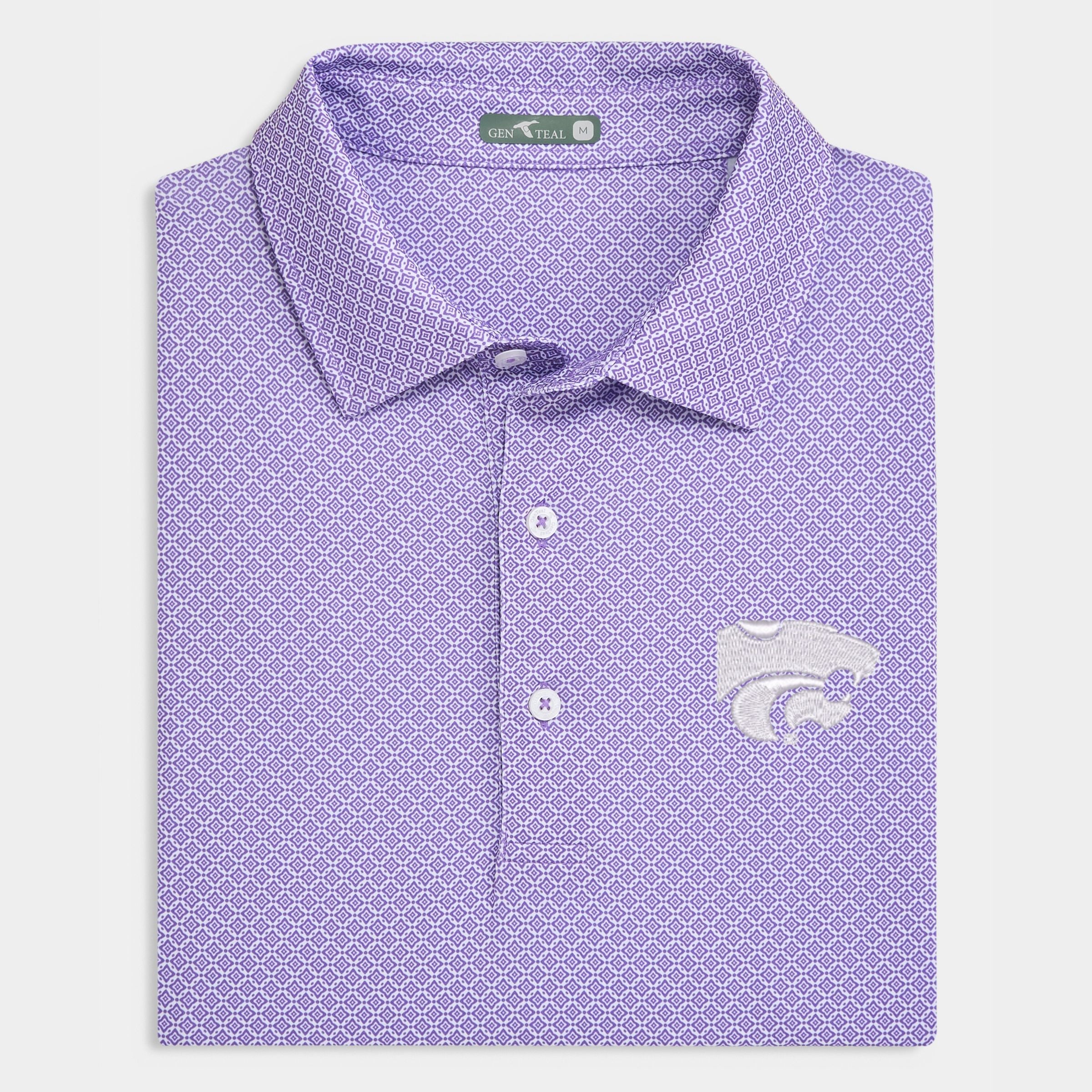 Kansas State Diamond Lattice Printed Performance Polo
