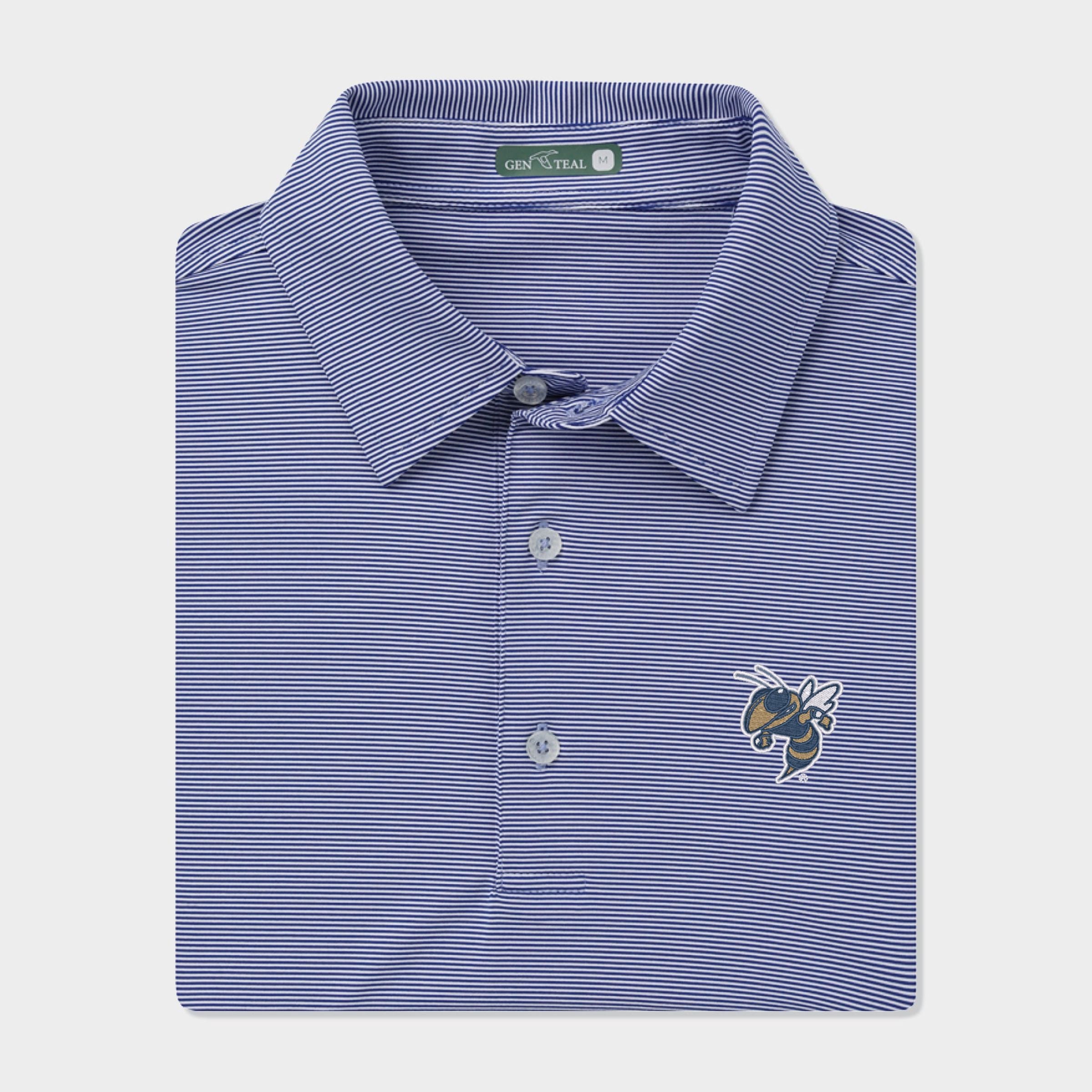Georgia Tech Yellowjackets Club Pinstripe Performance Polo