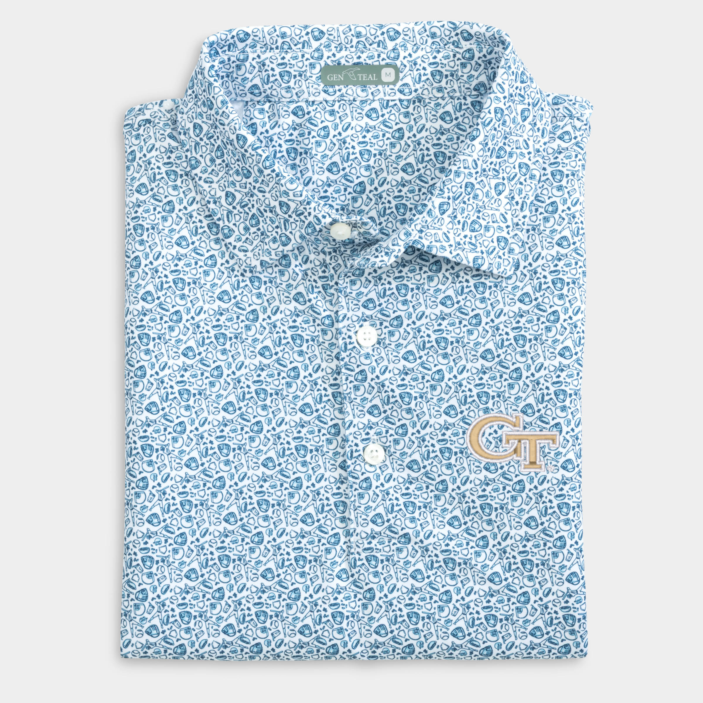 Georgia Tech Fastball Printed Performance Polo