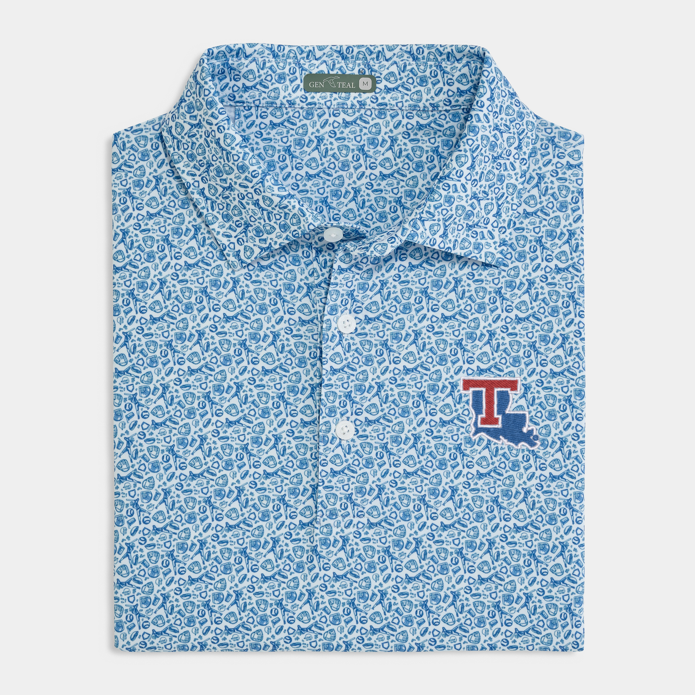 Louisiana Tech Fastball Printed Performance Polo