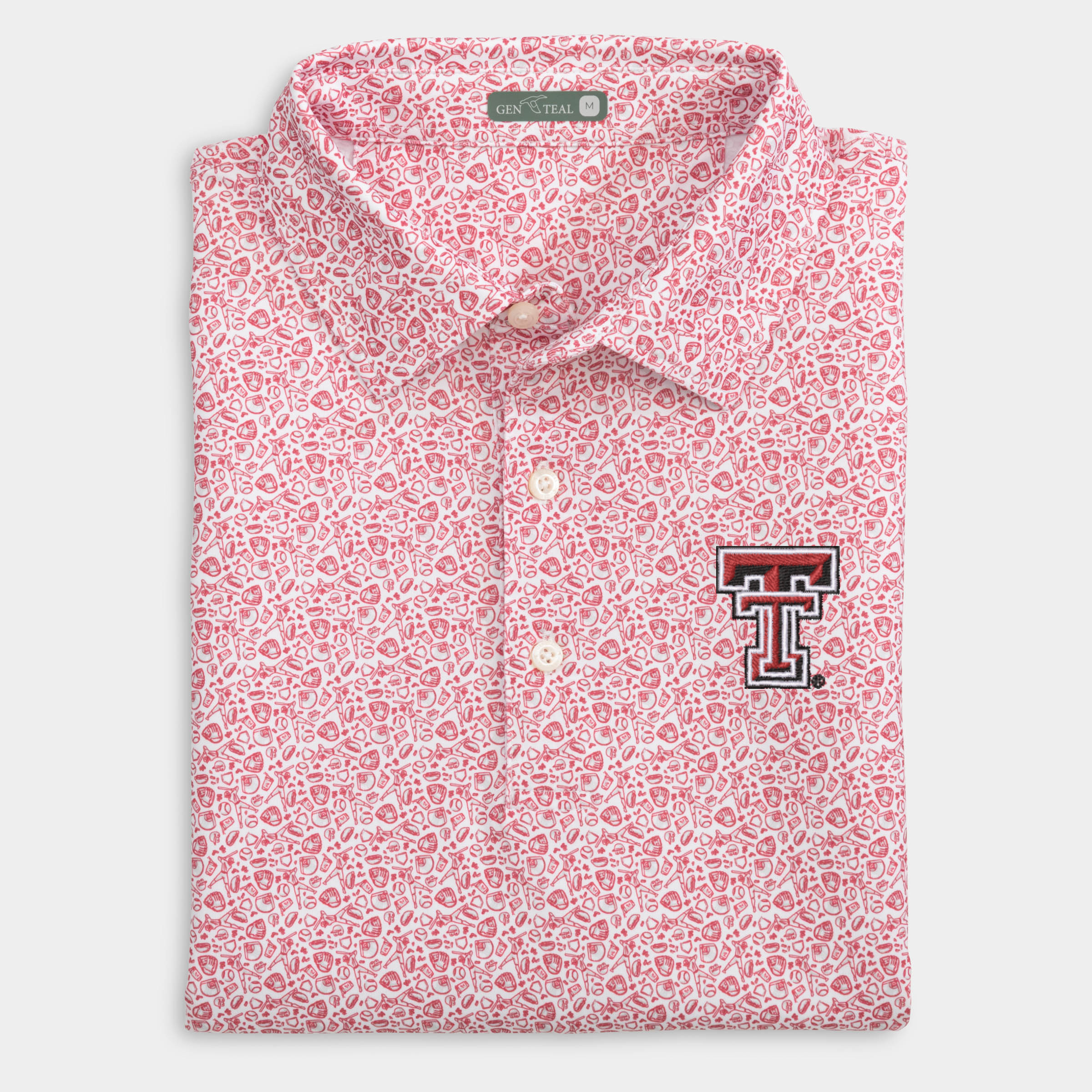 Texas Tech Fastball Printed Performance Polo