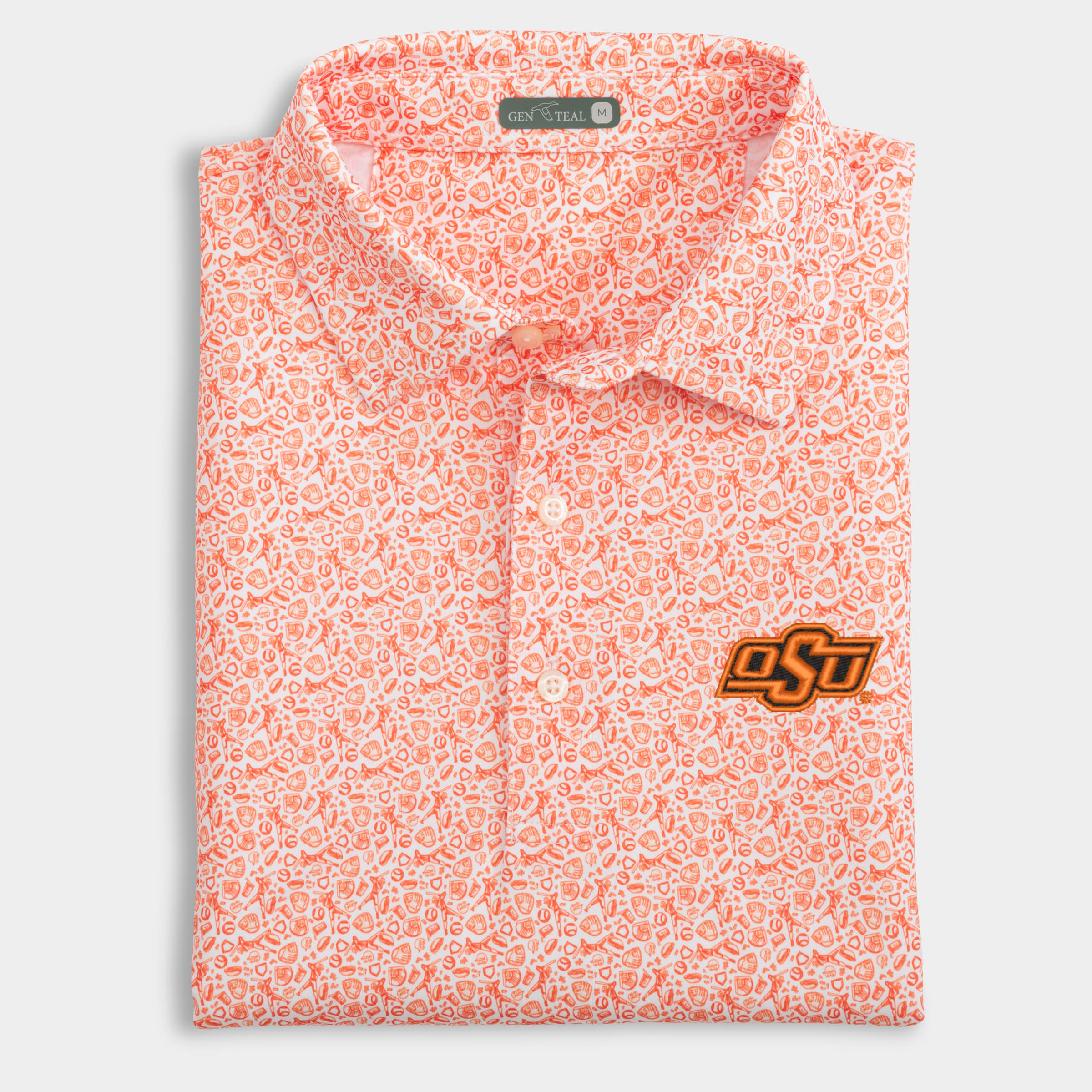 Oklahoma State Fastball Printed Performance Polo