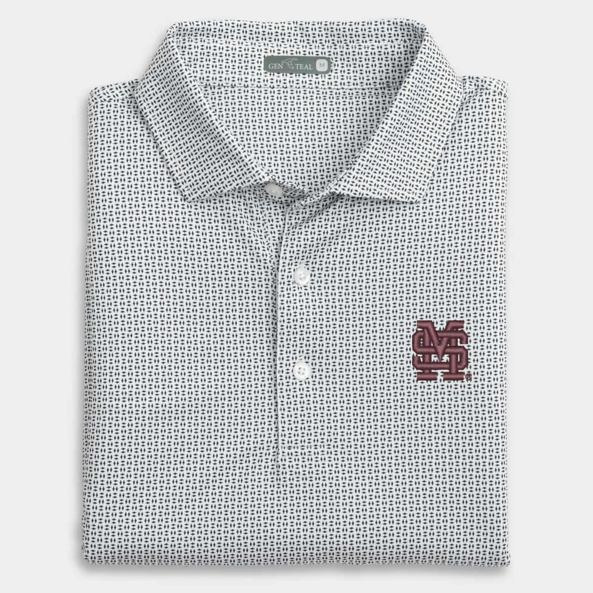 Mississippi State Trellis Printed Performance Polo