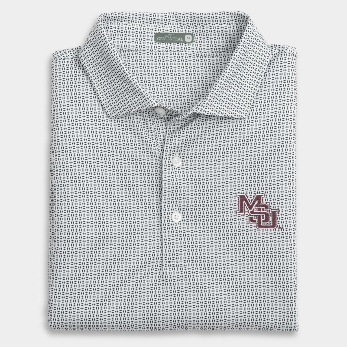 Mississippi State Trellis Printed Performance Polo
