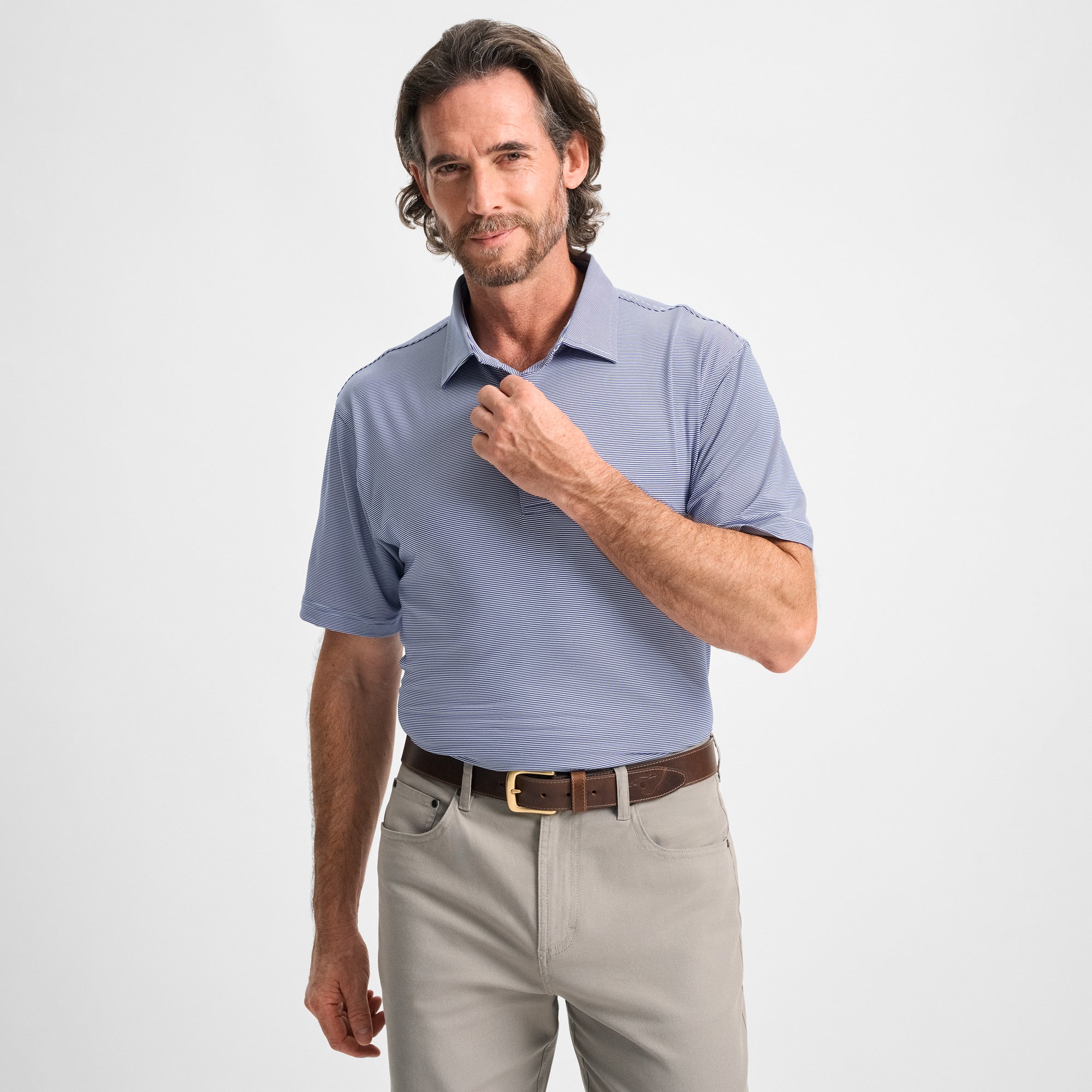 Club Pinstripe Performance Polo